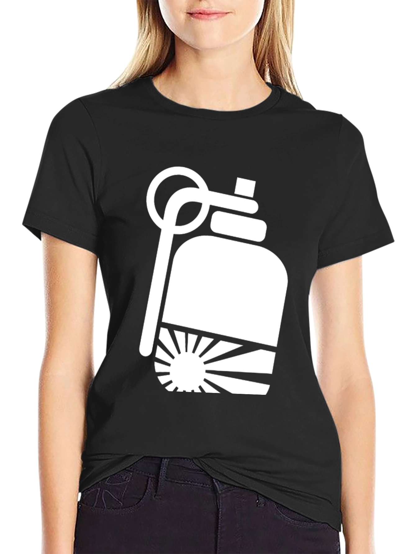 Graphic Grenade Tee - Black Casual T-Shirt