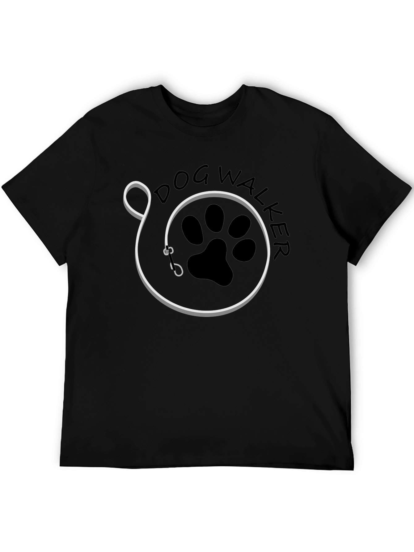 Dog Walker Graphic T-Shirt - Black Cotton Tee