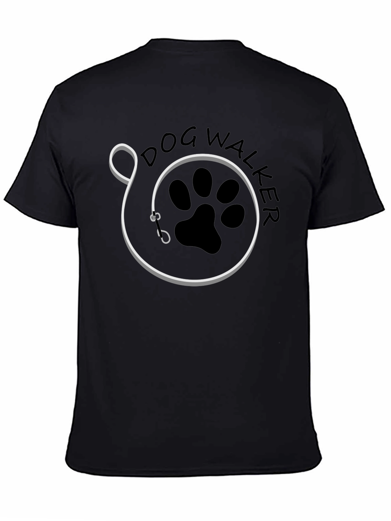 Dog Walker Graphic T-Shirt - Black Cotton Tee