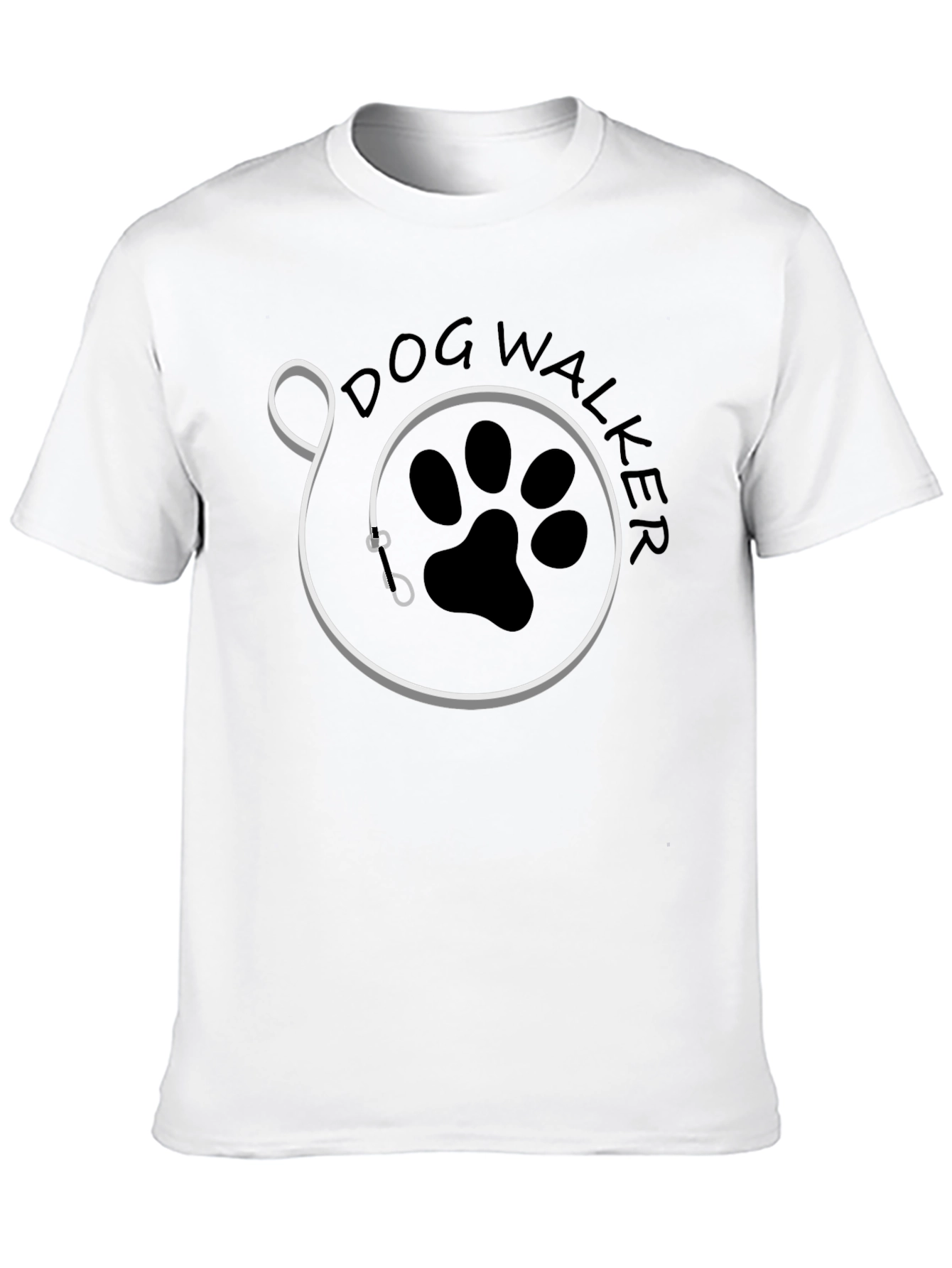 Dog Walker Graphic T-Shirt - Black Cotton Tee