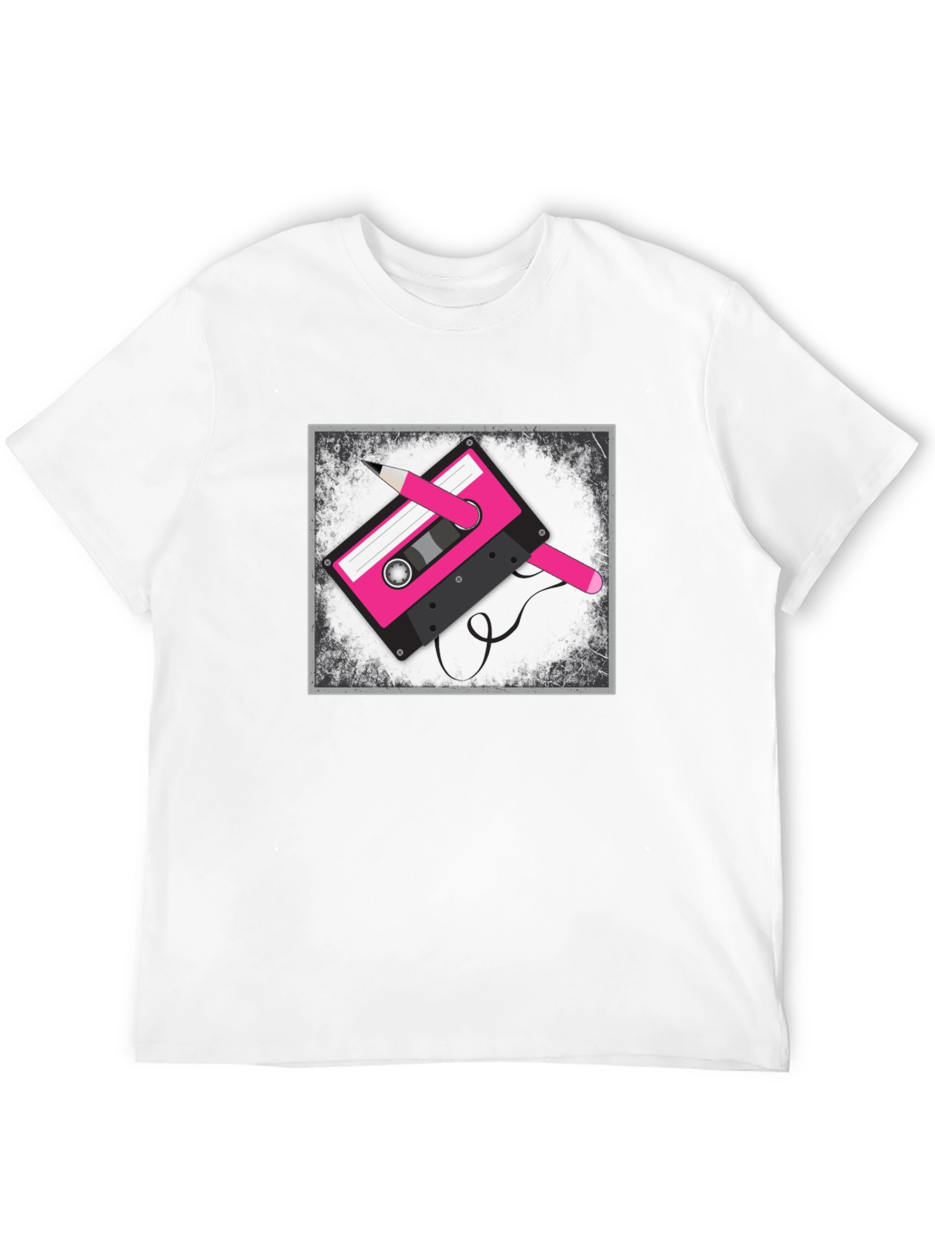 Retro Cassette Tape Graphic Tee - Black