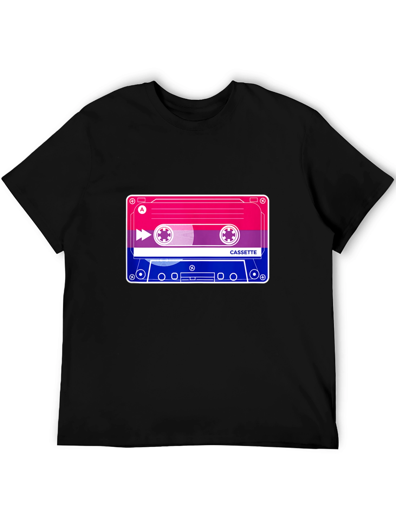 Bisexual Pride Cassette Tape T-Shirt - Black