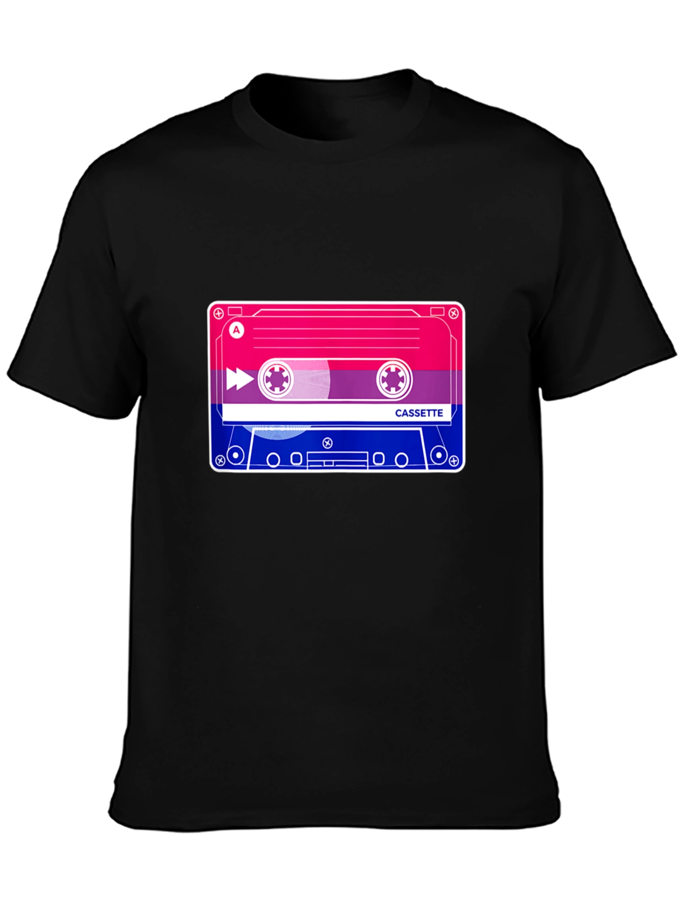 Bisexual Pride Cassette Tape T-Shirt - Black