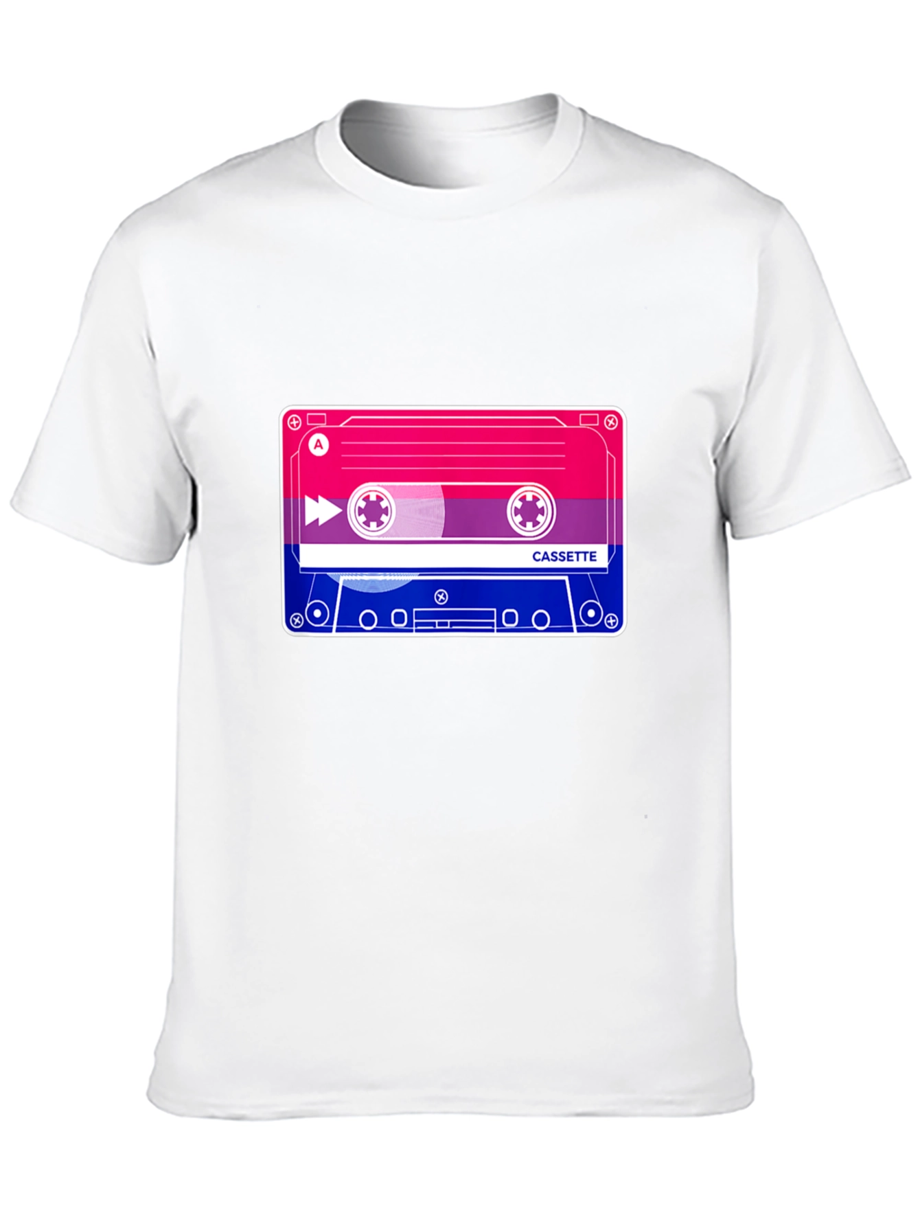 Bisexual Pride Cassette Tape T-Shirt - Black