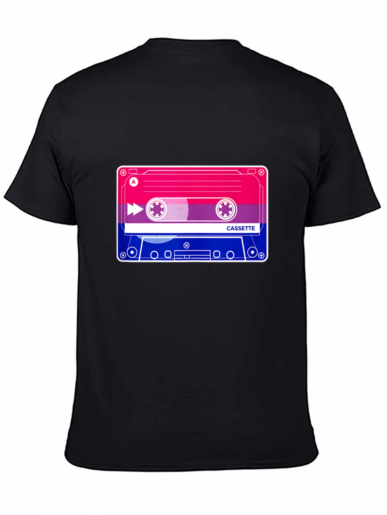 Bisexual Pride Cassette Tape T-Shirt - Black