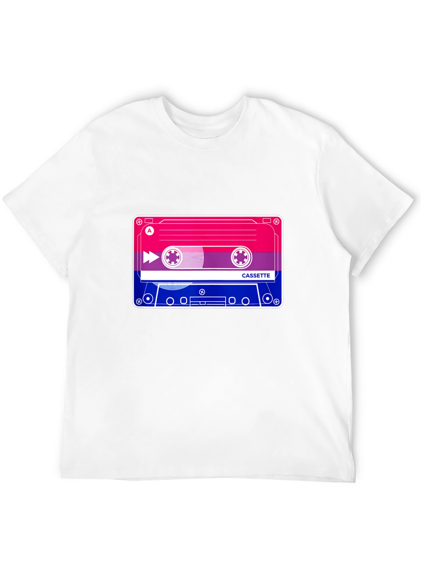 Bisexual Pride Cassette Tape T-Shirt - Black