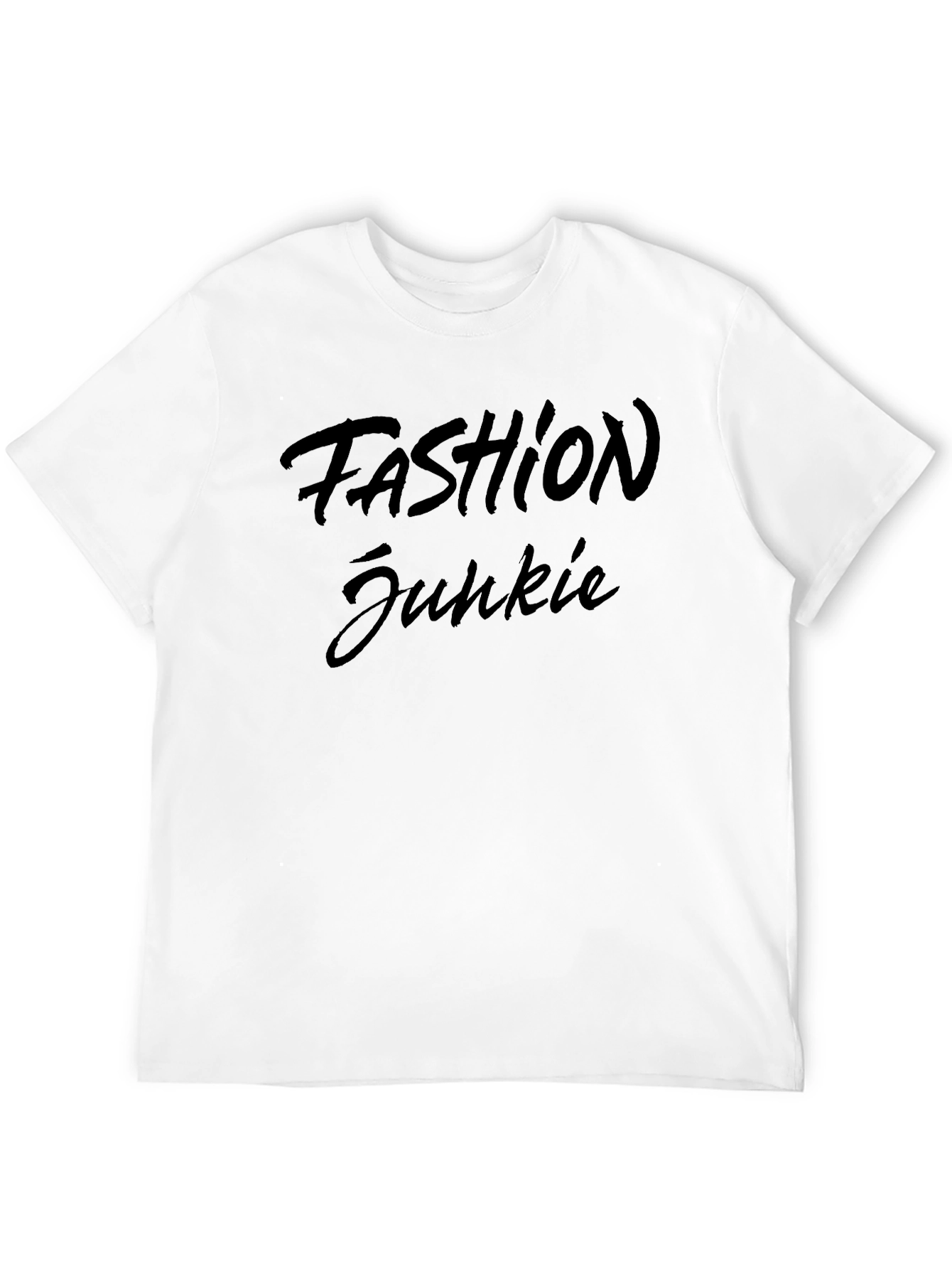 Fashion Junkie Graphic Tee - Trendy Black T-Shirt