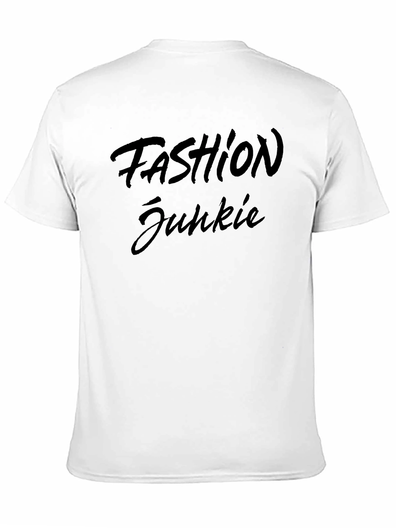 Fashion Junkie Graphic Tee - Trendy Black T-Shirt