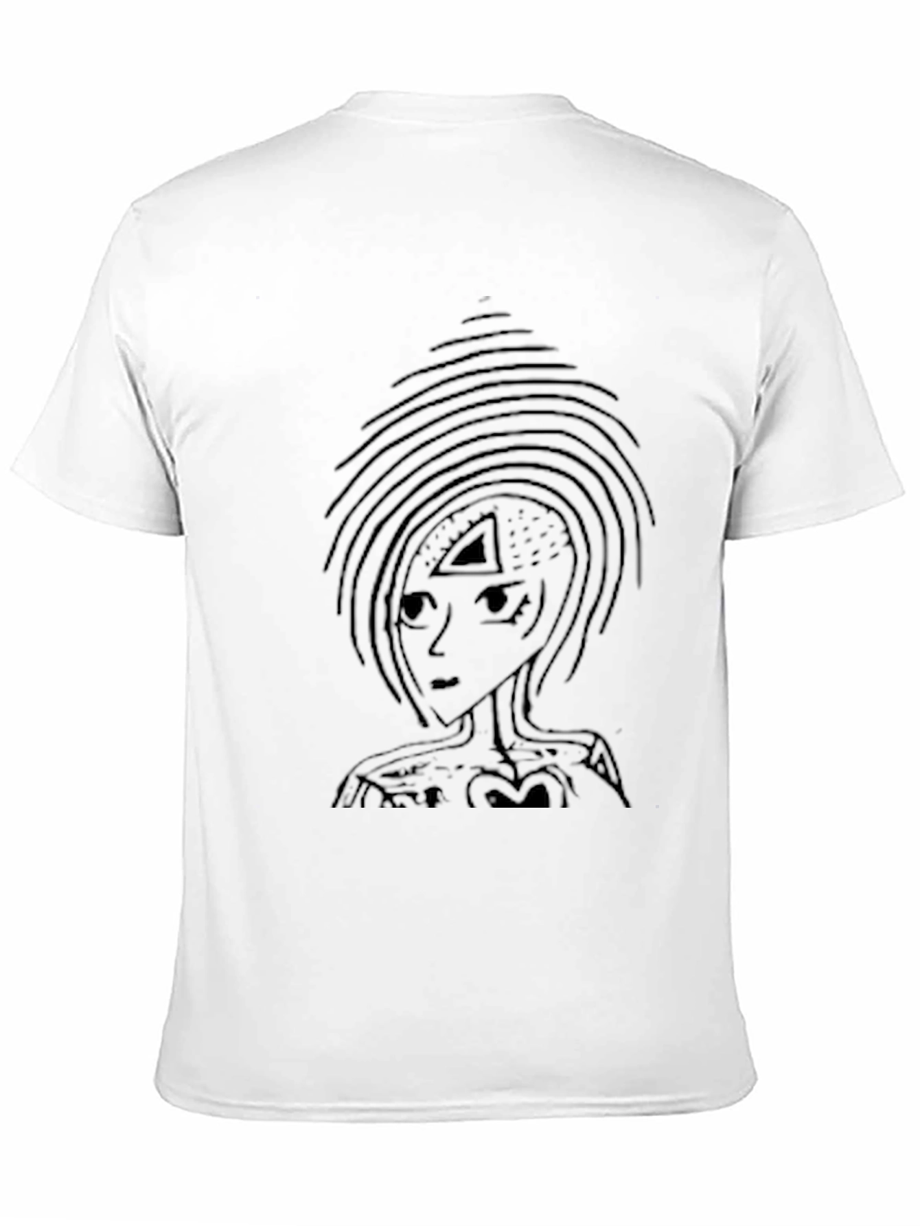Black T-Shirt with Abstract Triangle Art Print