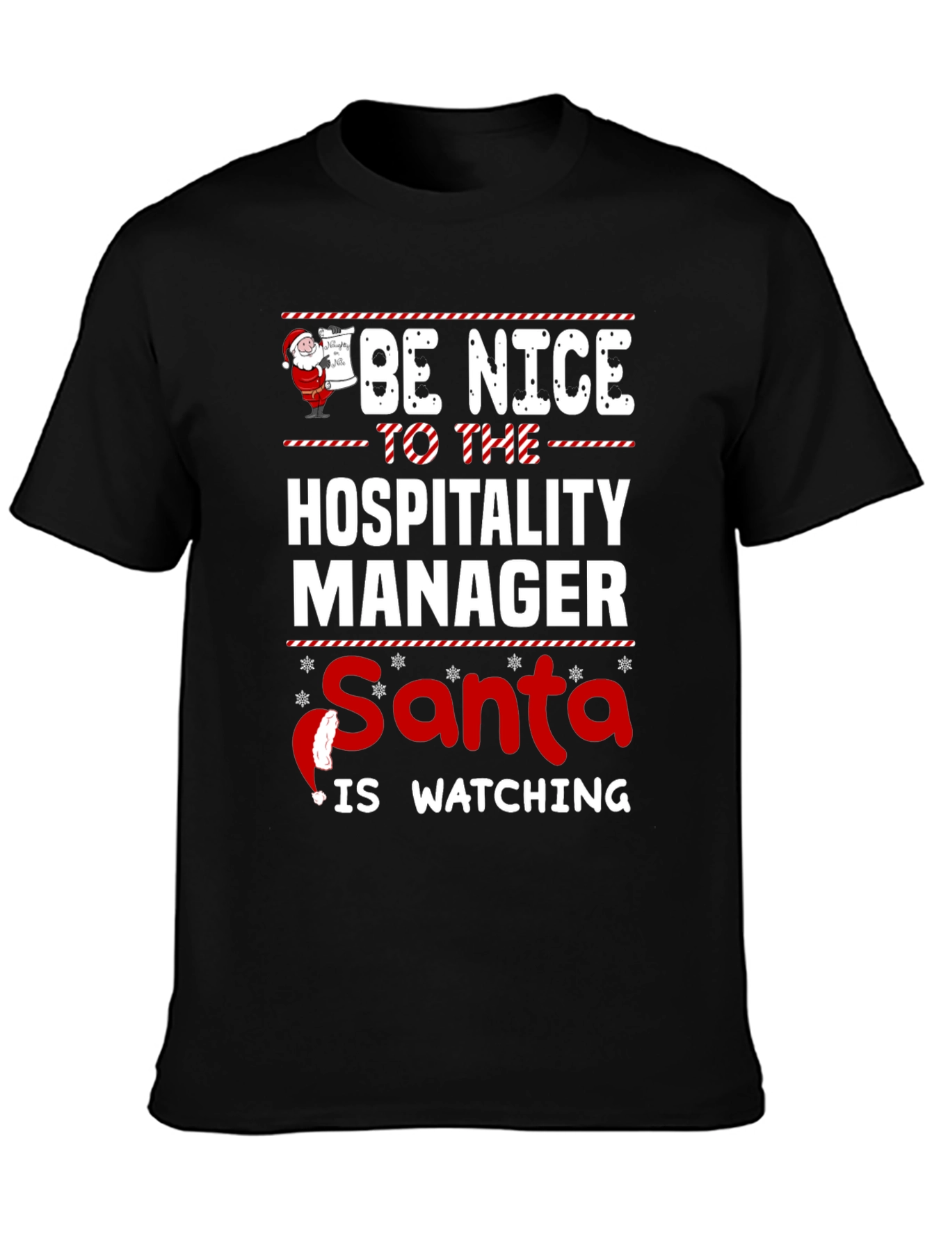 Hospitality Manager Santa Watching T-Shirt