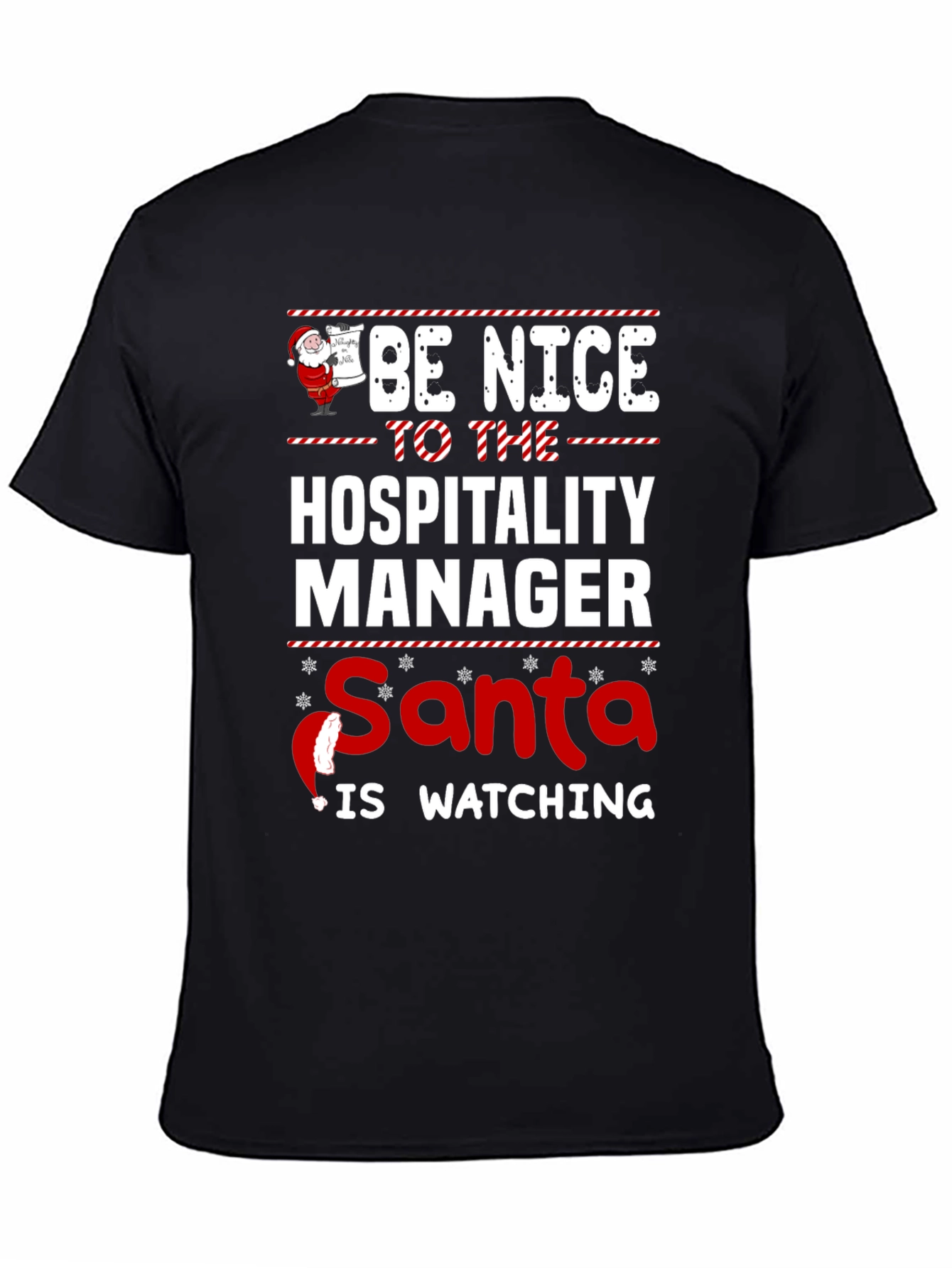 Hospitality Manager Santa Watching T-Shirt