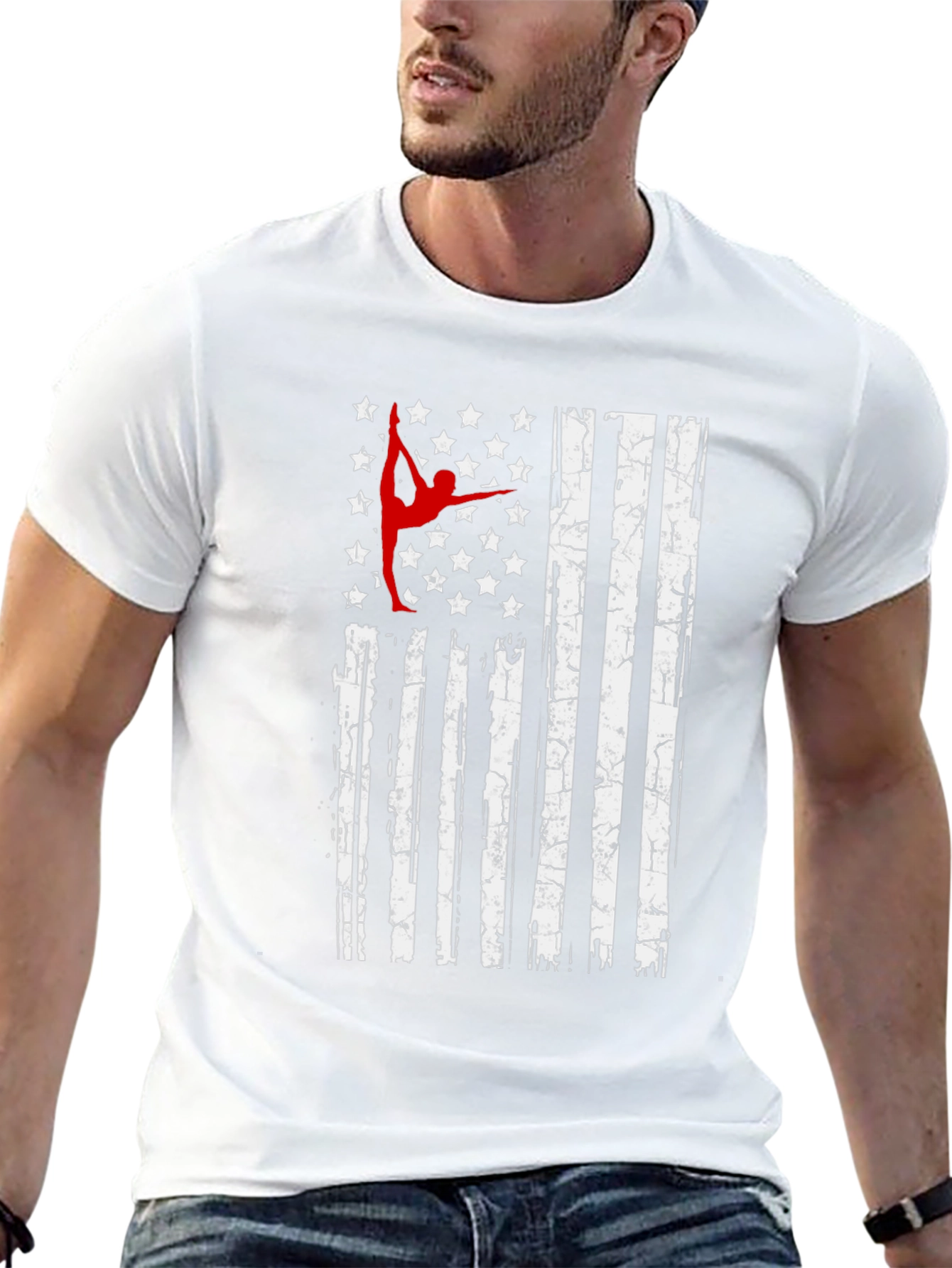 Patriotic Gymnast T-Shirt: USA Flag Design