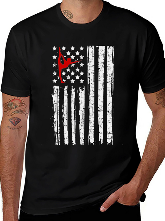 Patriotic Gymnast T-Shirt: USA Flag Design