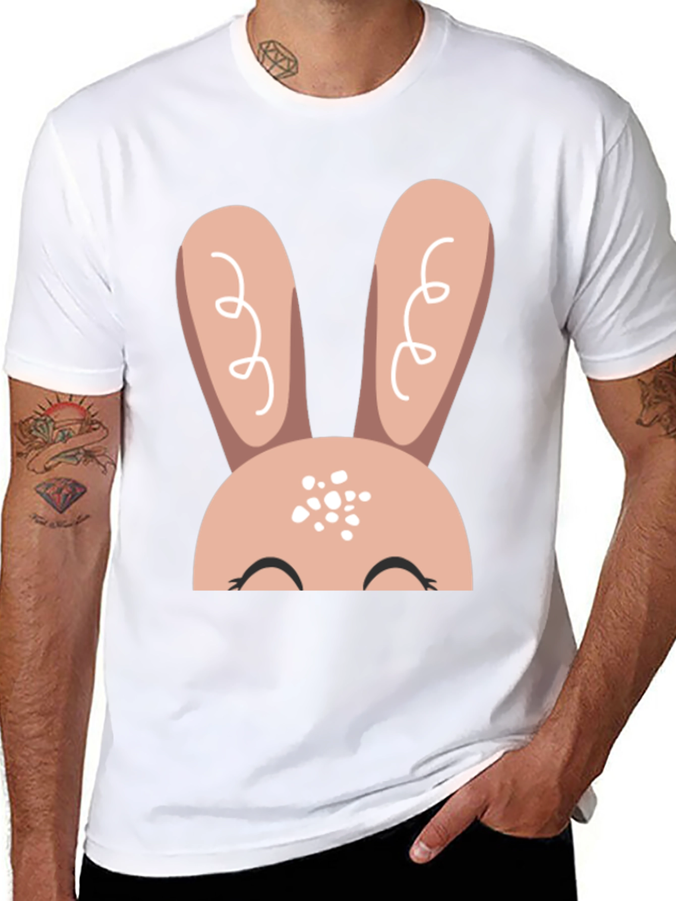 Cute Easter Bunny T-Shirt - Black