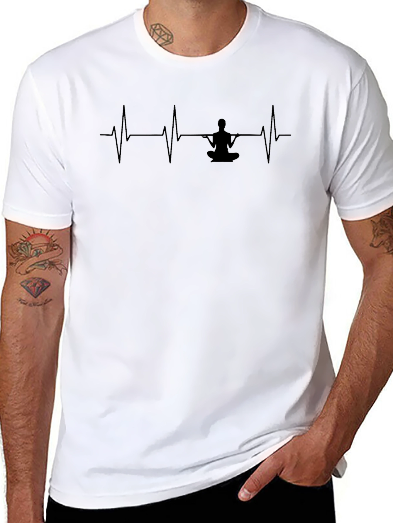Yoga Heartbeat Graphic Tee - Meditate in Style