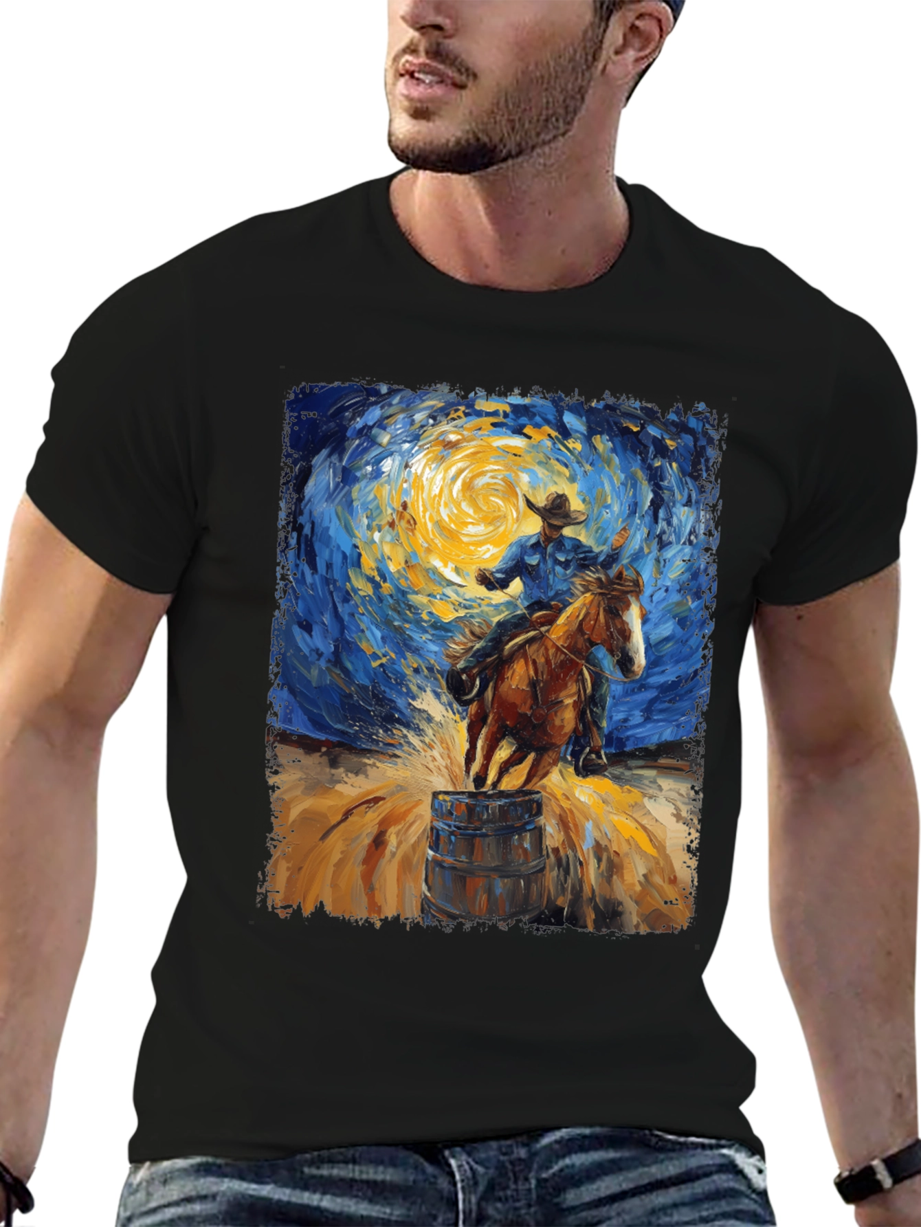 Van Gogh Rodeo T-Shirt: Artistic Cowboy Style