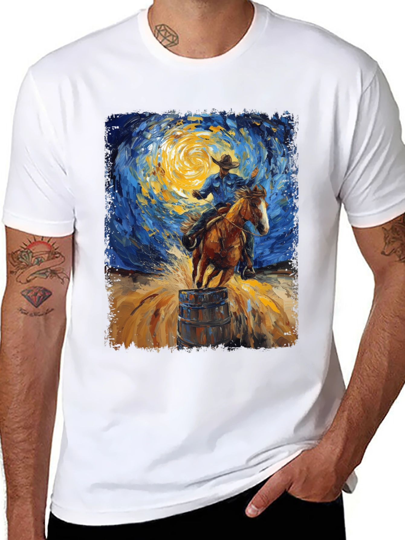 Van Gogh Rodeo T-Shirt: Artistic Cowboy Style