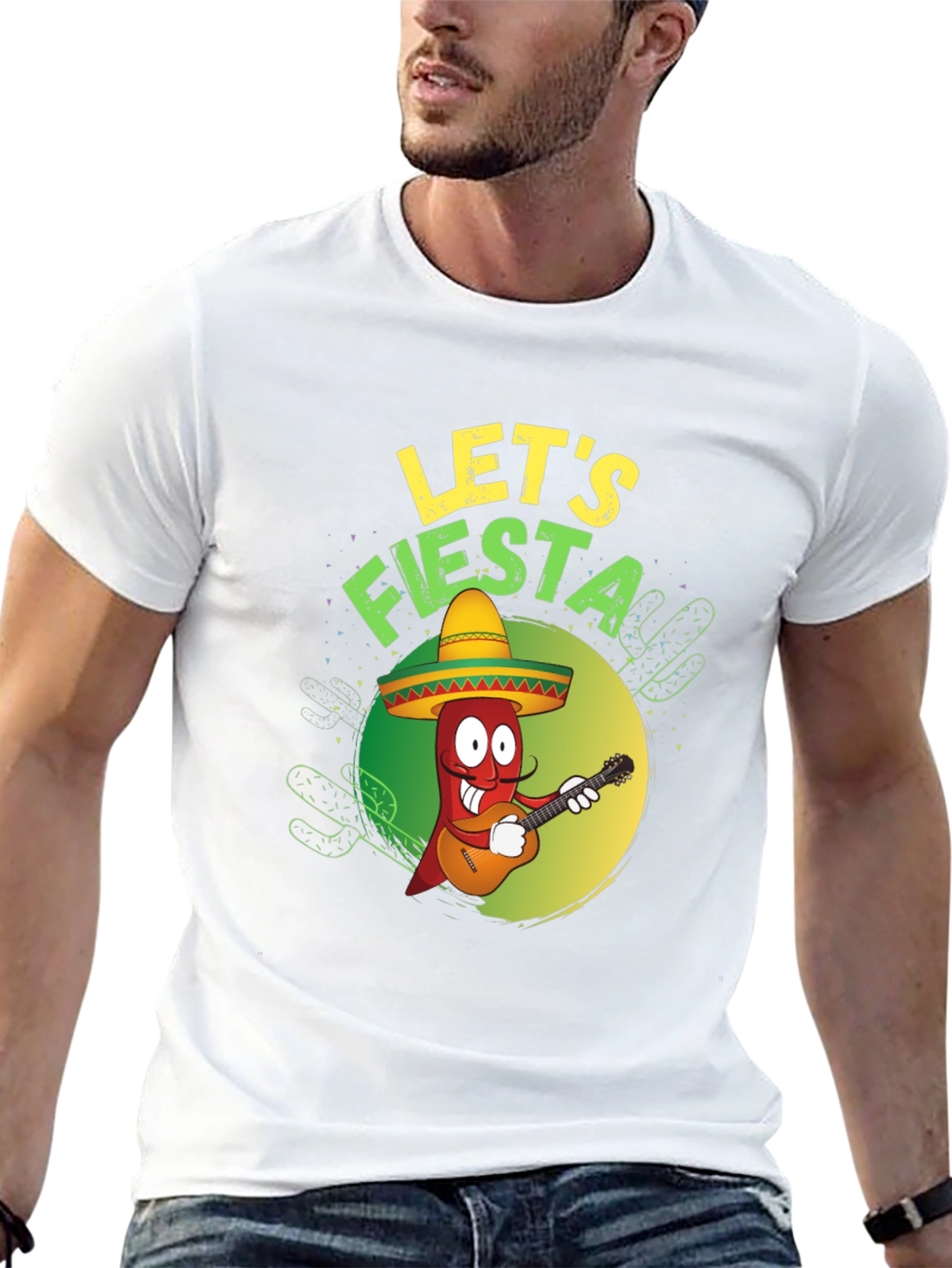 Lets Fiesta T-Shirt - Chili Pepper with Guitar