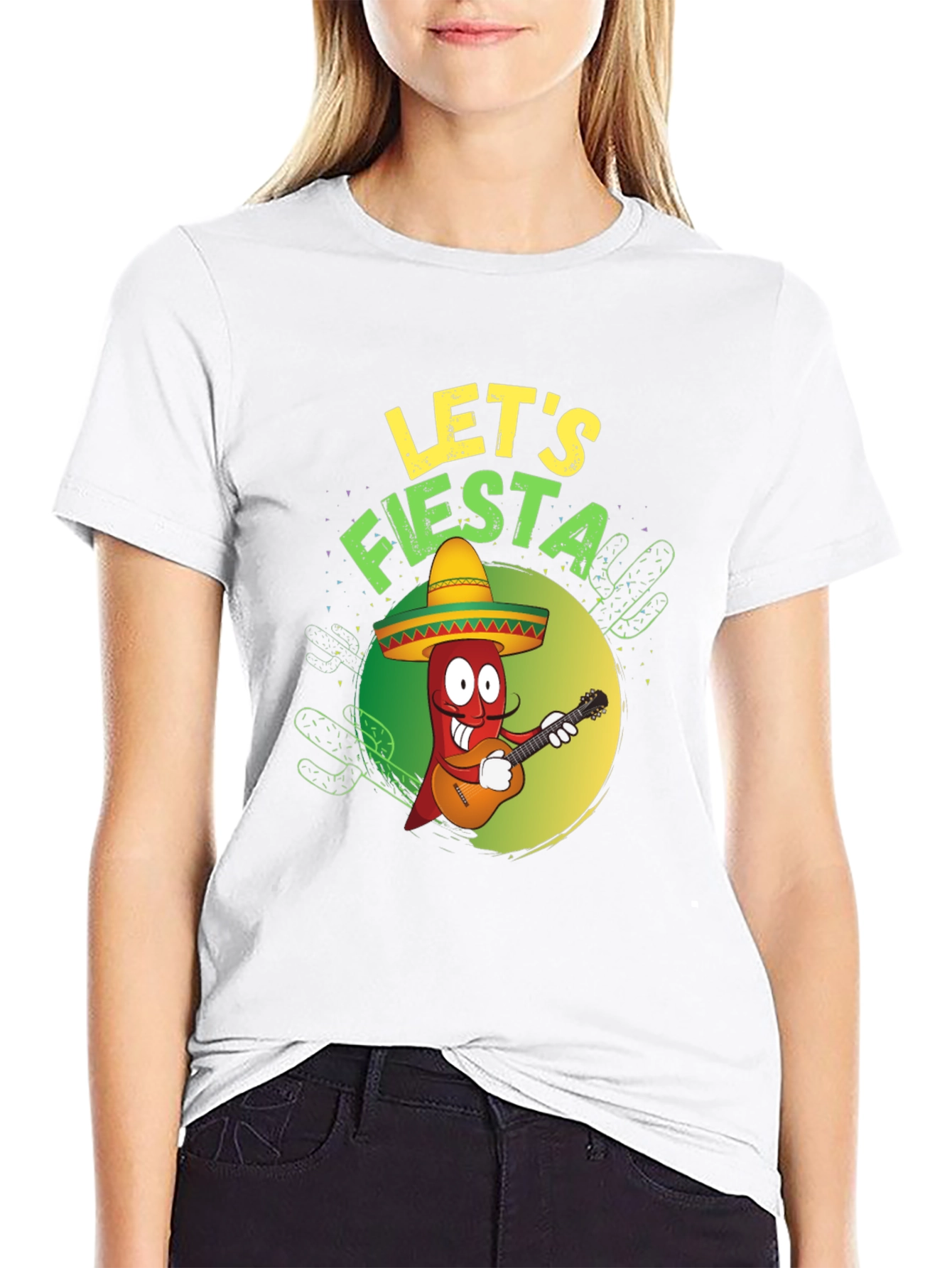 Lets Fiesta T-Shirt - Chili Pepper with Guitar