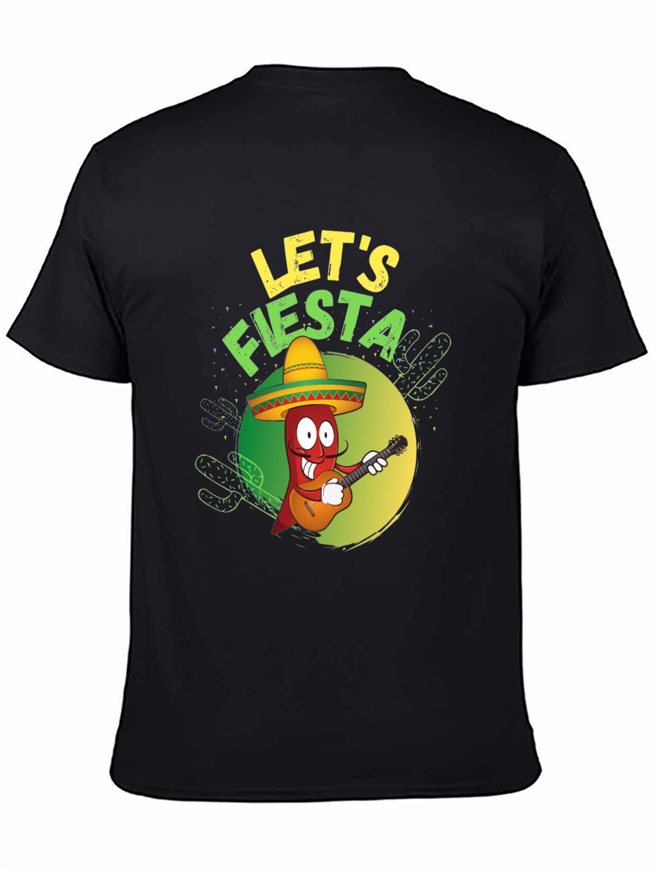 Lets Fiesta T-Shirt - Chili Pepper with Guitar
