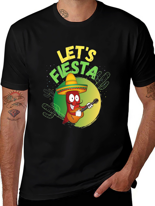 Lets Fiesta T-Shirt - Chili Pepper with Guitar