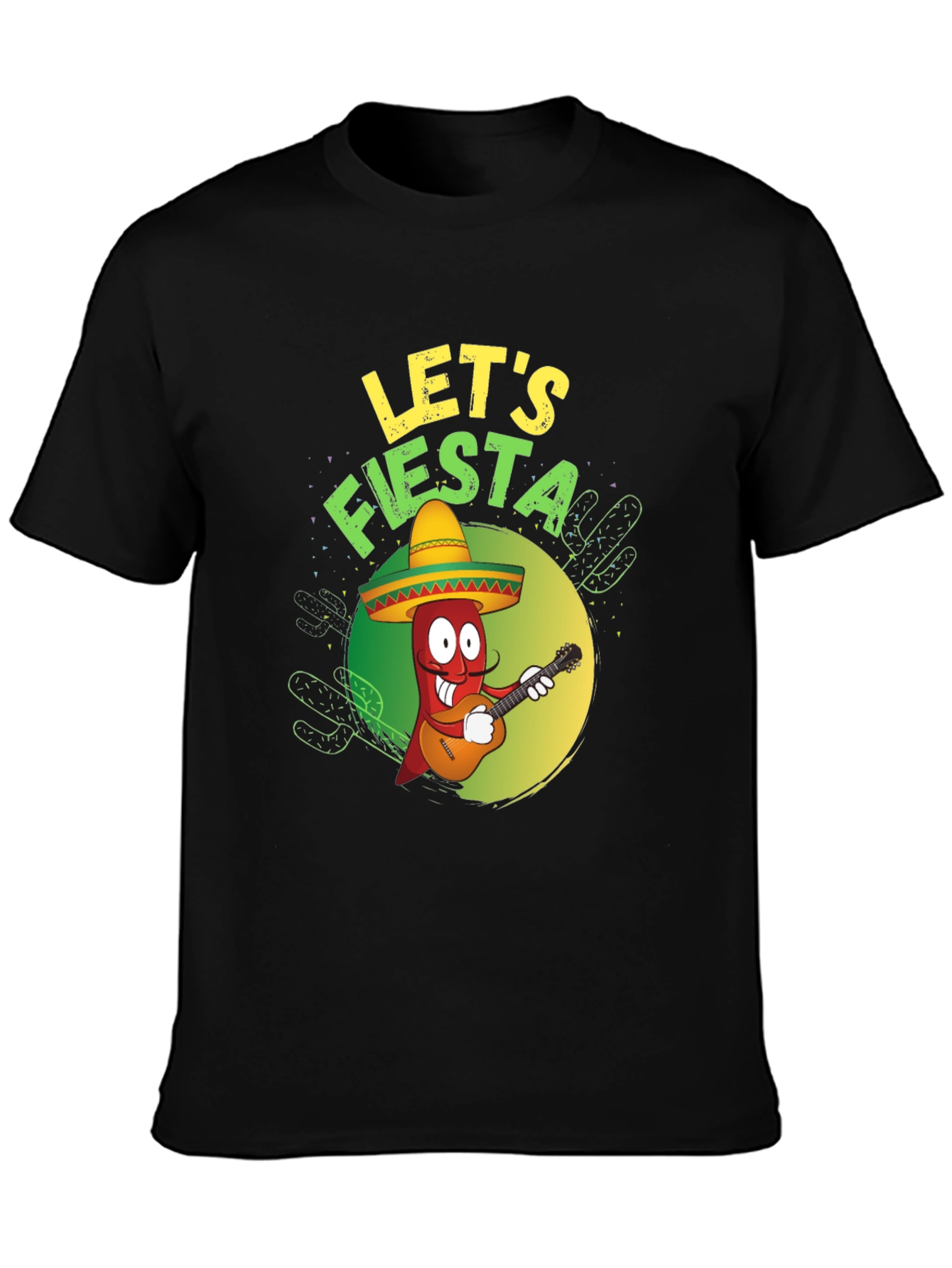 Lets Fiesta T-Shirt - Chili Pepper with Guitar