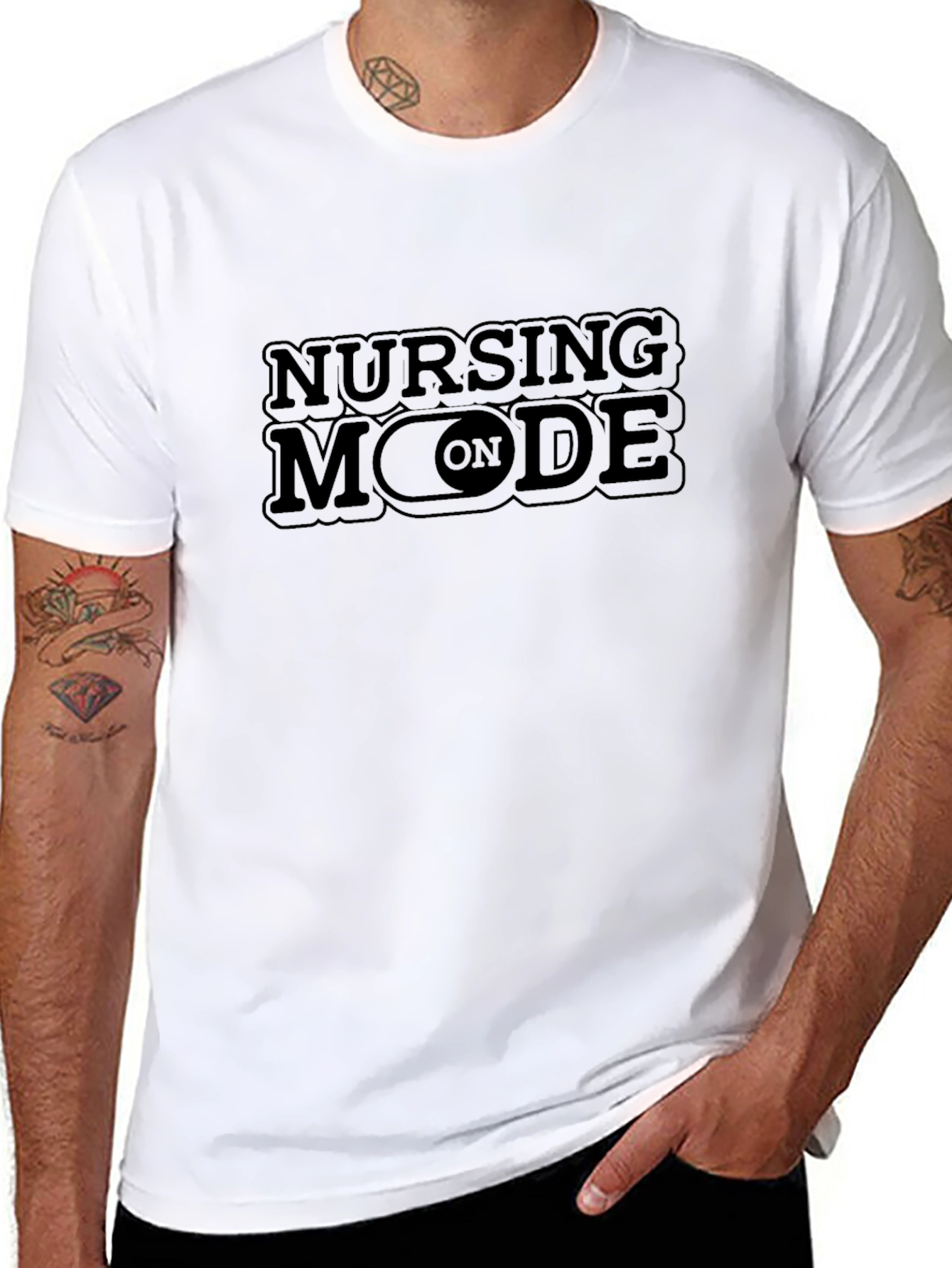 Nursing Mode On Graphic Tee - Black