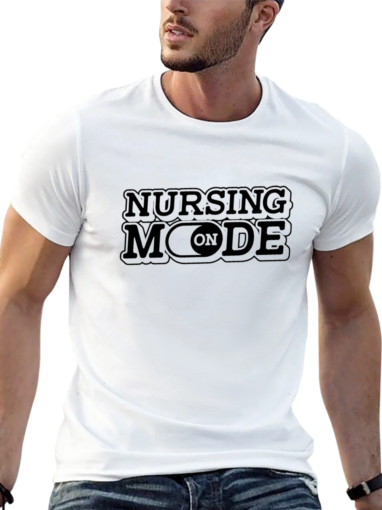 Nursing Mode On Graphic Tee - Black