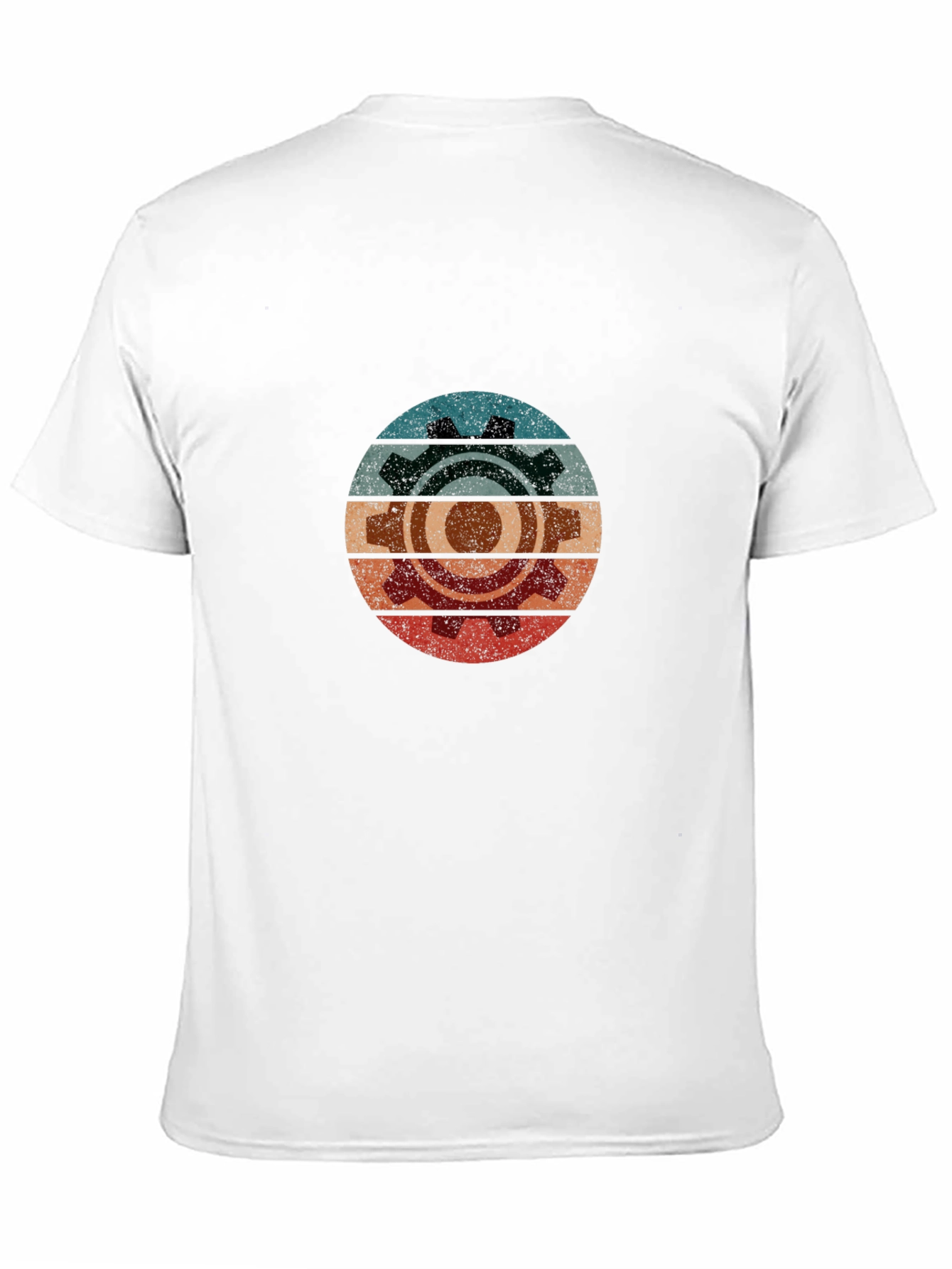 Retro Gear Graphic Tee - Black Cotton Blend