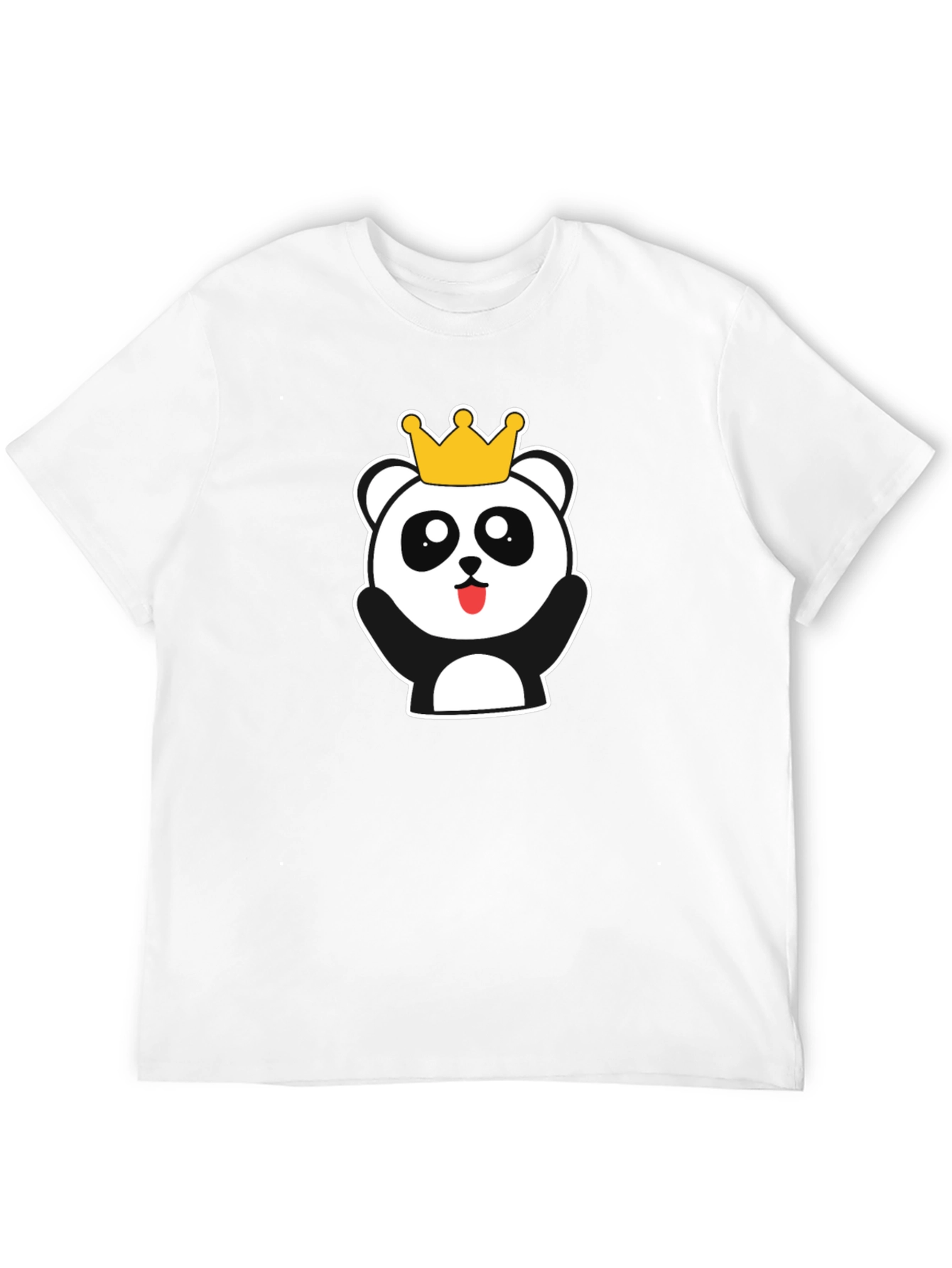 Cute Panda King Black T-Shirt