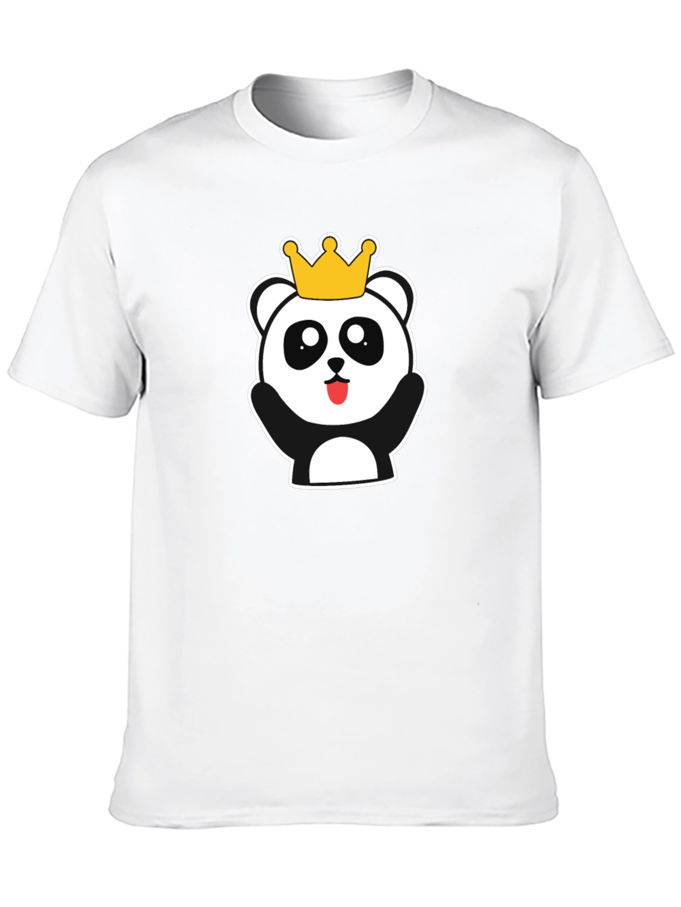Cute Panda King Black T-Shirt