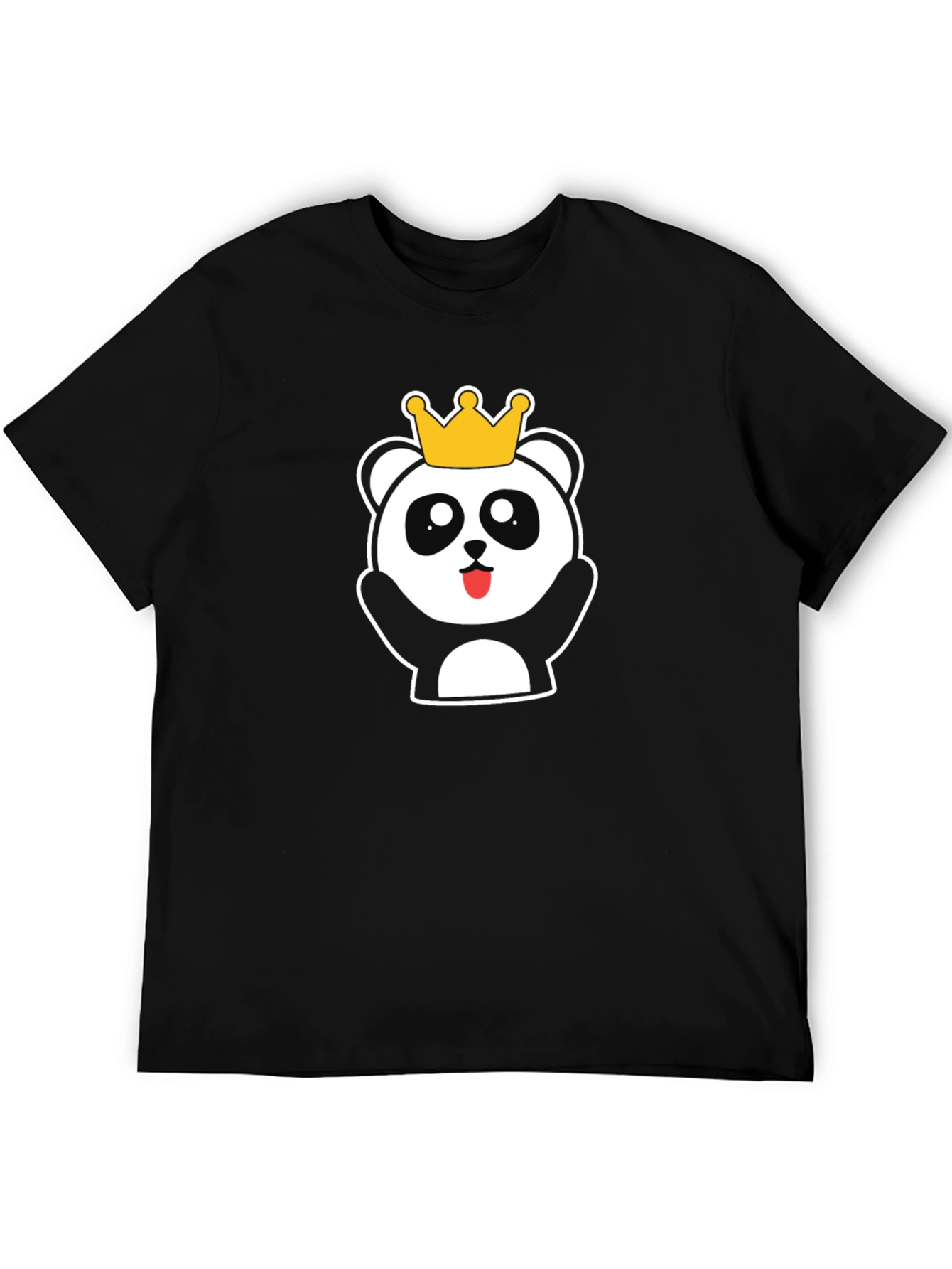 Cute Panda King Black T-Shirt