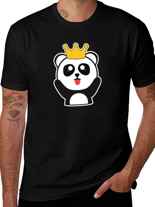 Cute Panda King Black T-Shirt