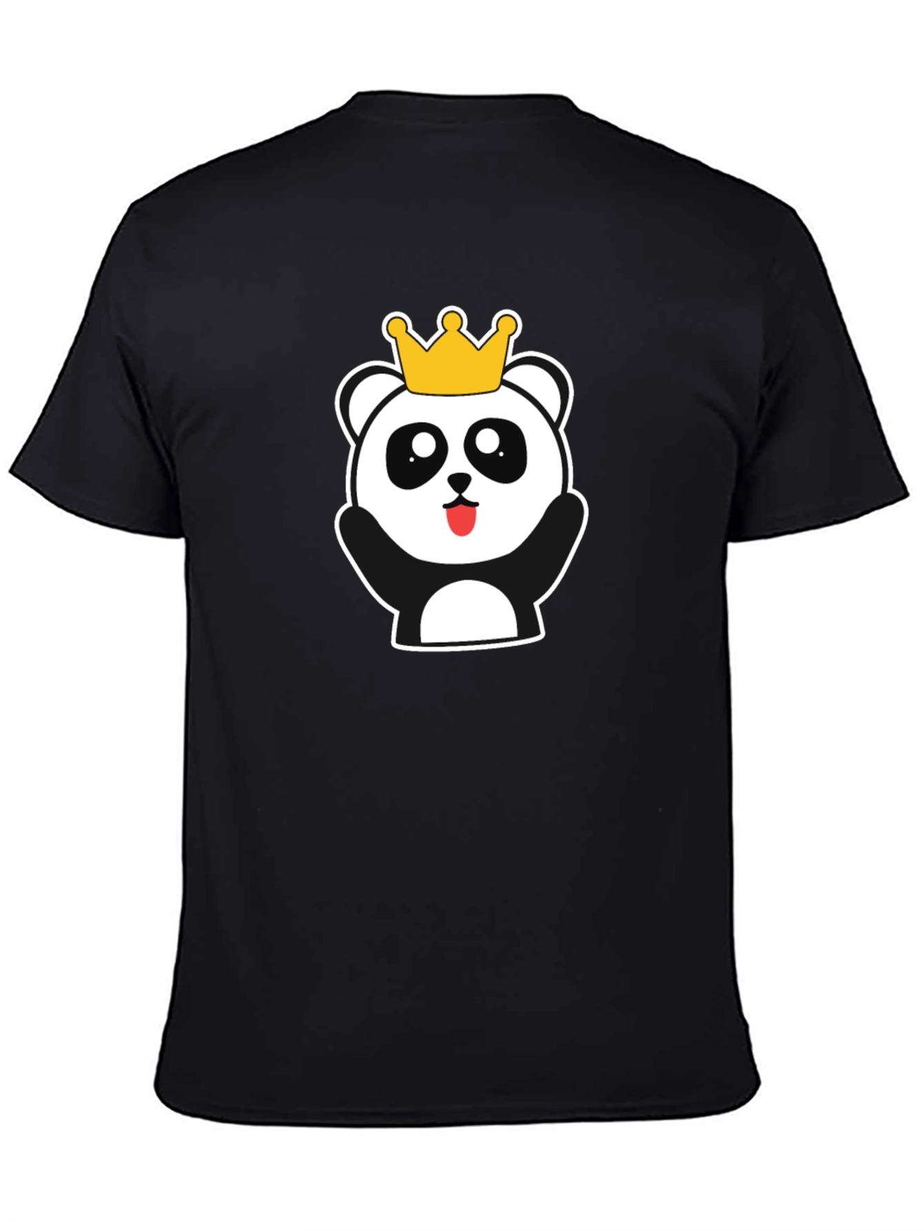Cute Panda King Black T-Shirt