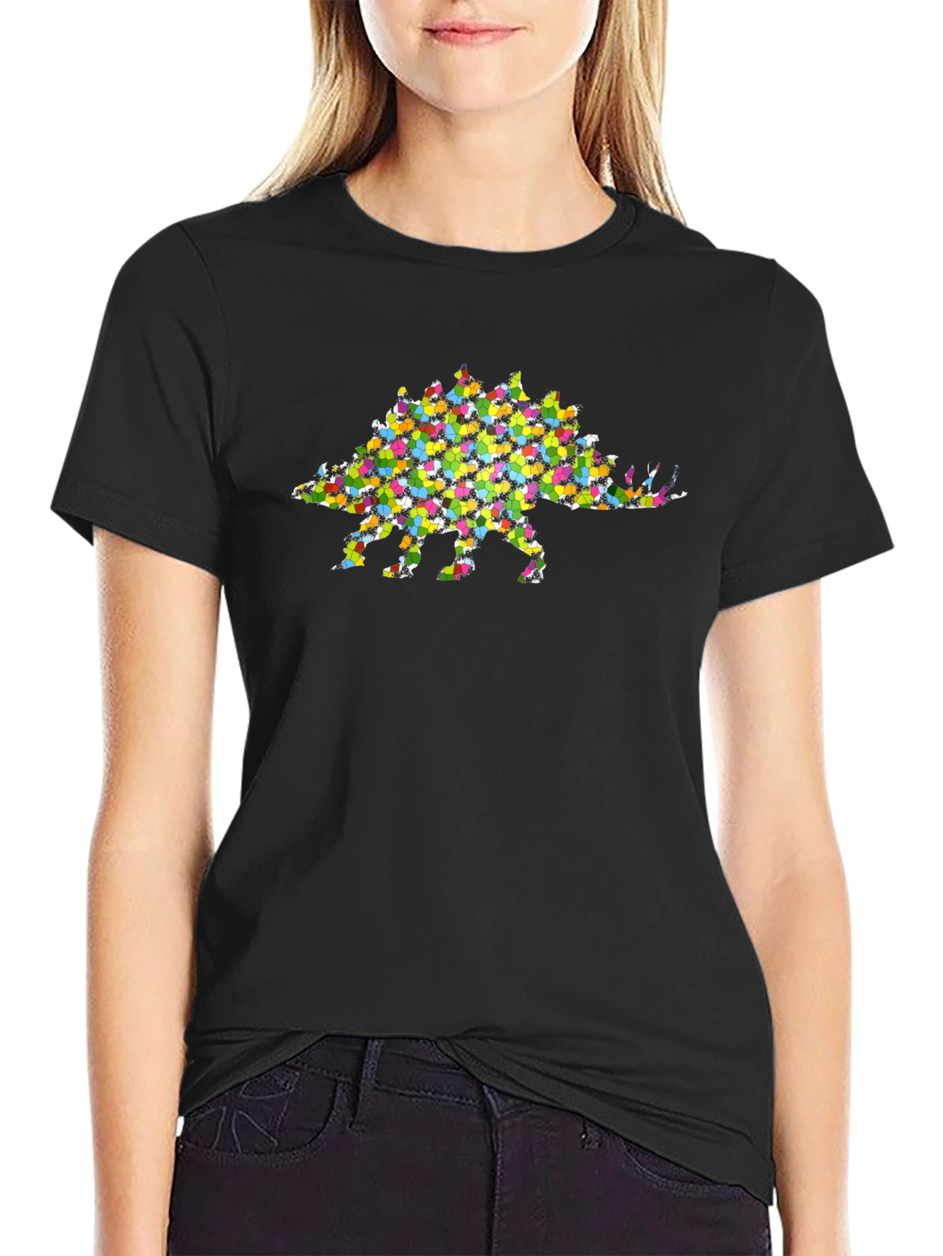 Colorful Stegosaurus Graphic T-Shirt