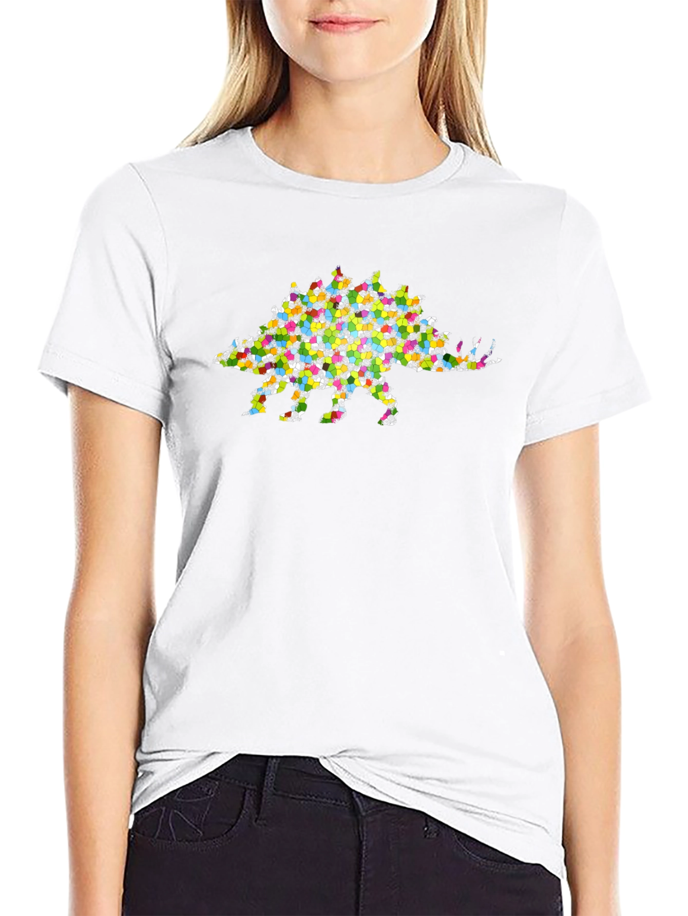 Colorful Stegosaurus Graphic T-Shirt