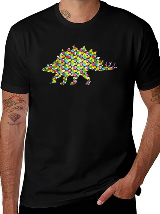 Colorful Stegosaurus Graphic T-Shirt