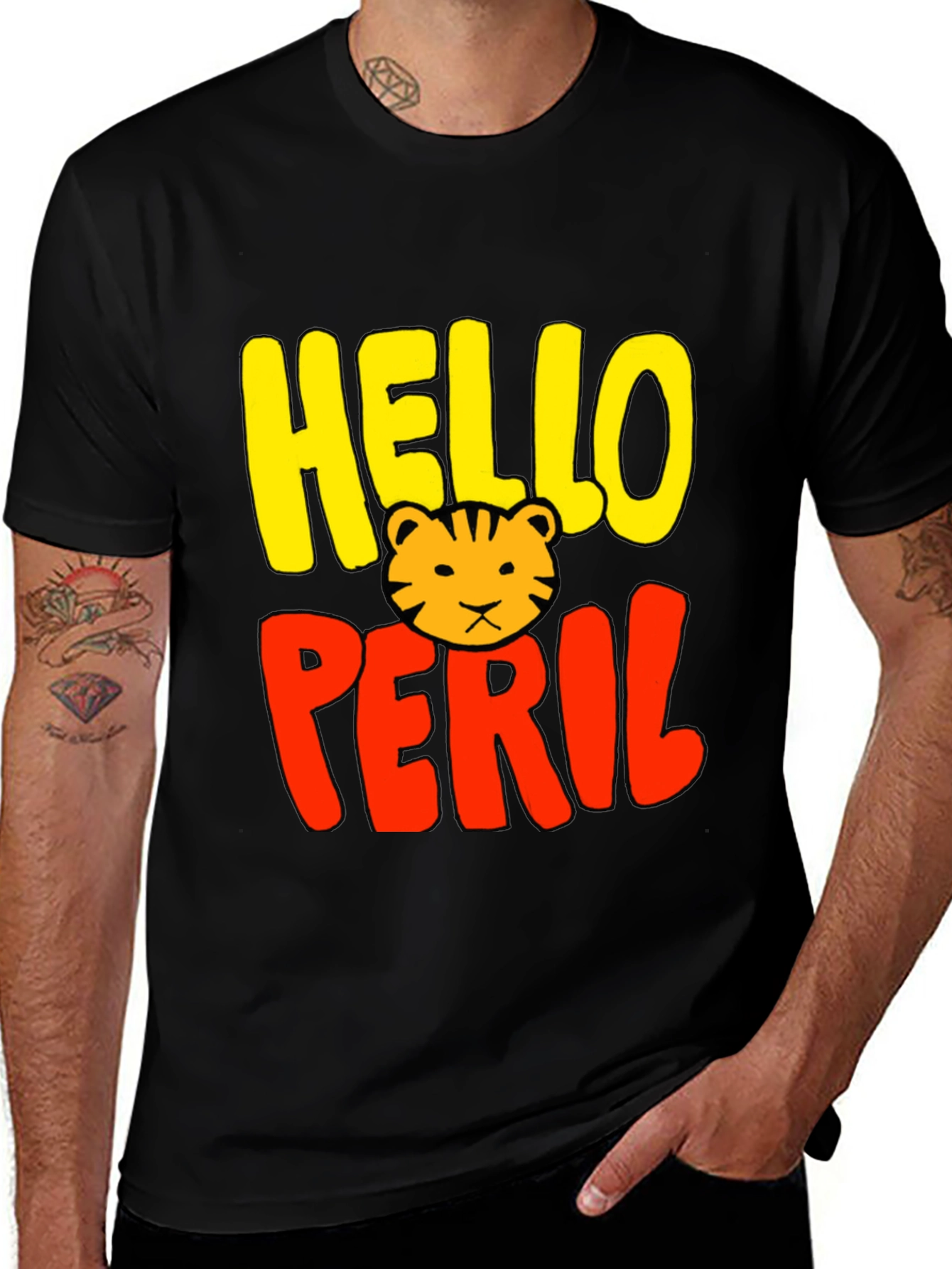 Hello Peril Tiger Graphic T-Shirt - Cool Trendy Tee