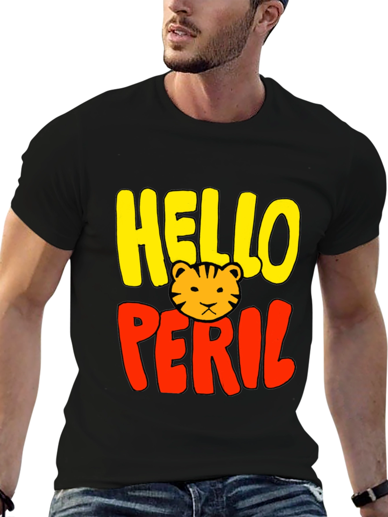 Hello Peril Tiger Graphic T-Shirt - Cool Trendy Tee