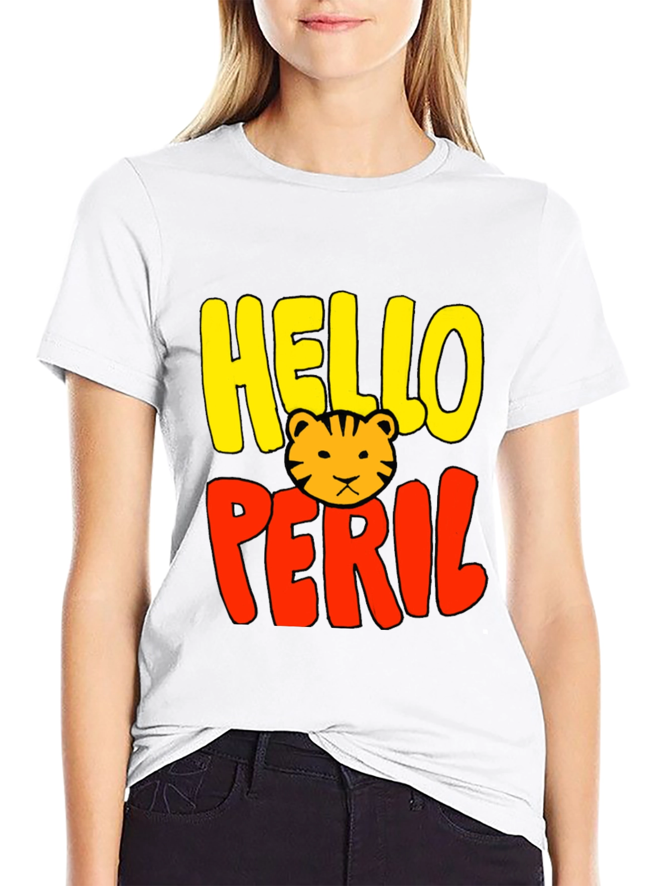 Hello Peril Tiger Graphic T-Shirt - Cool Trendy Tee