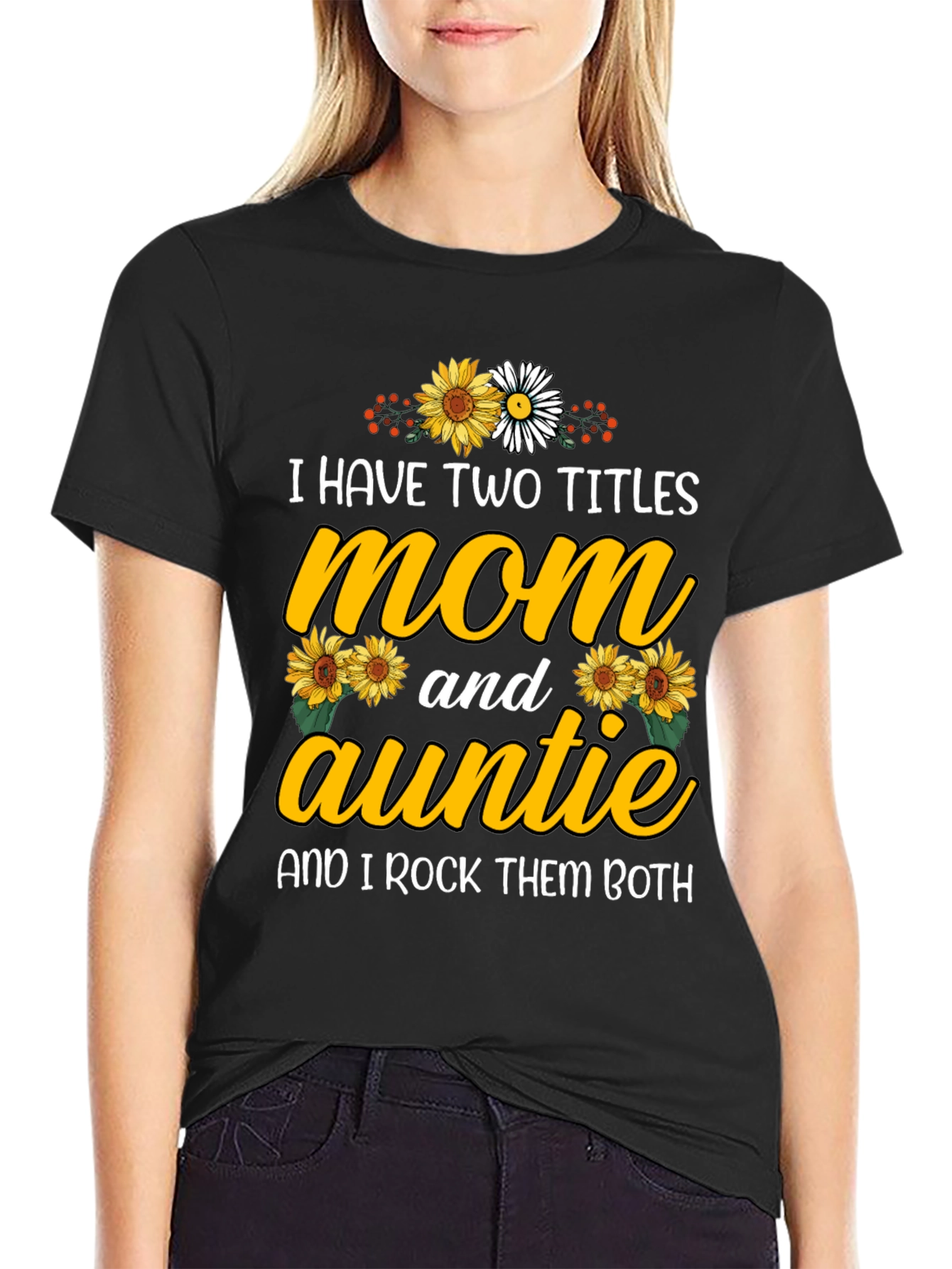 Mom and Auntie Sunflower Graphic Tee
