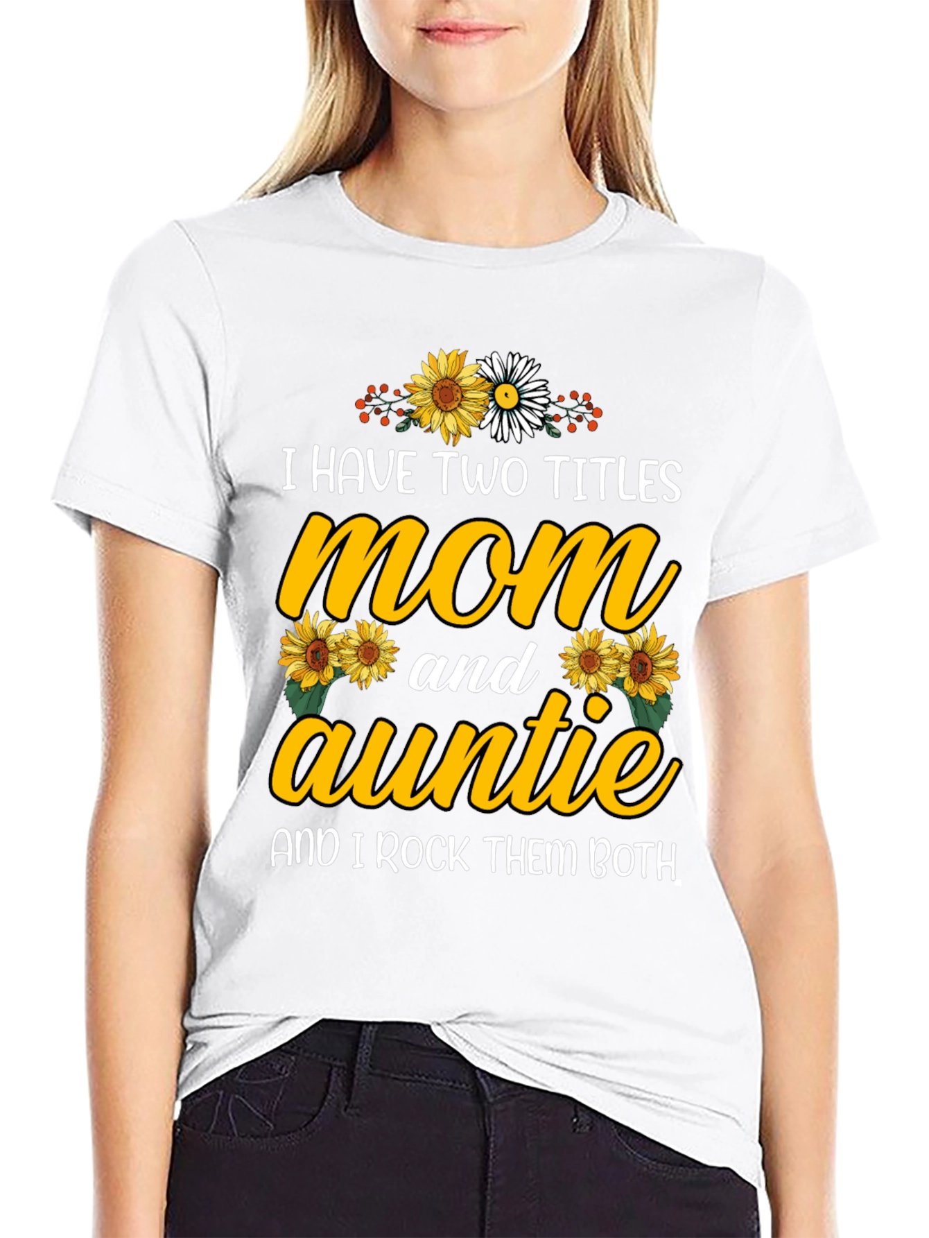 Mom and Auntie Sunflower Graphic Tee