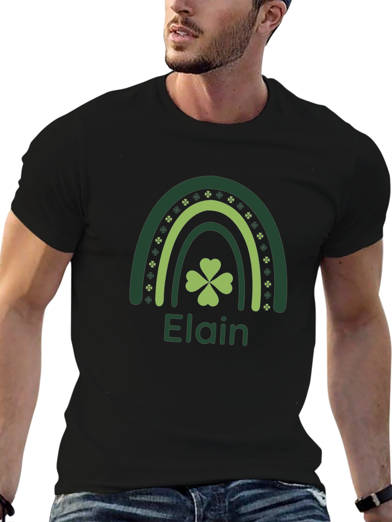 Elain St. Patricks Day Rainbow Shamrock T-Shirt