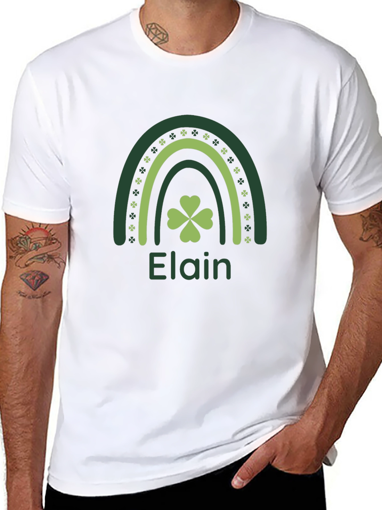 Elain St. Patricks Day Rainbow Shamrock T-Shirt