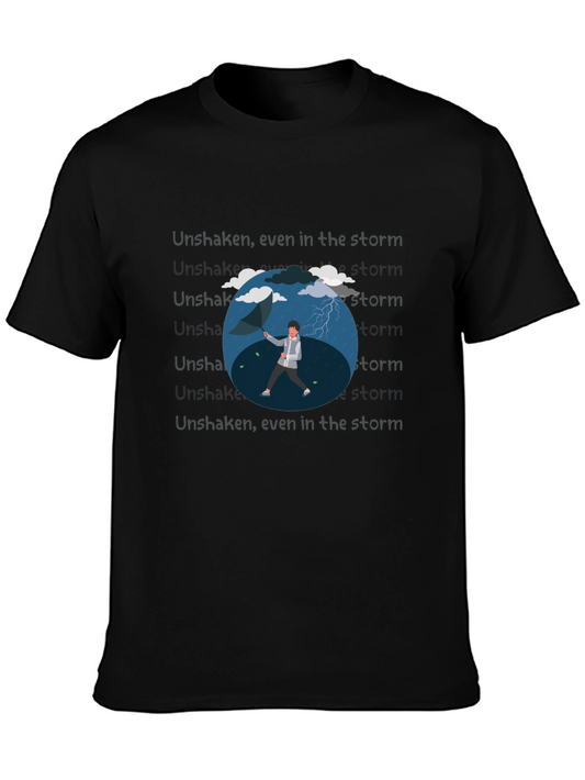 Stormy Weather Graphic Tee - Black Cotton Comfort