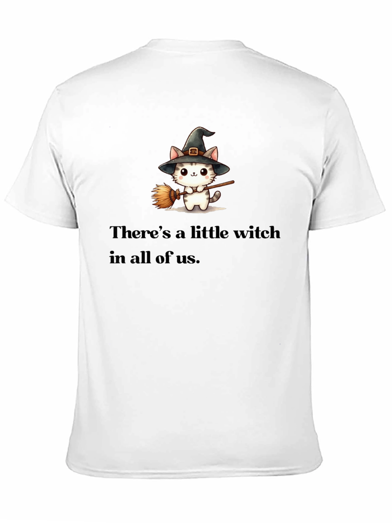 Witch Cat Graphic Tee - Spooky Season T-Shirt