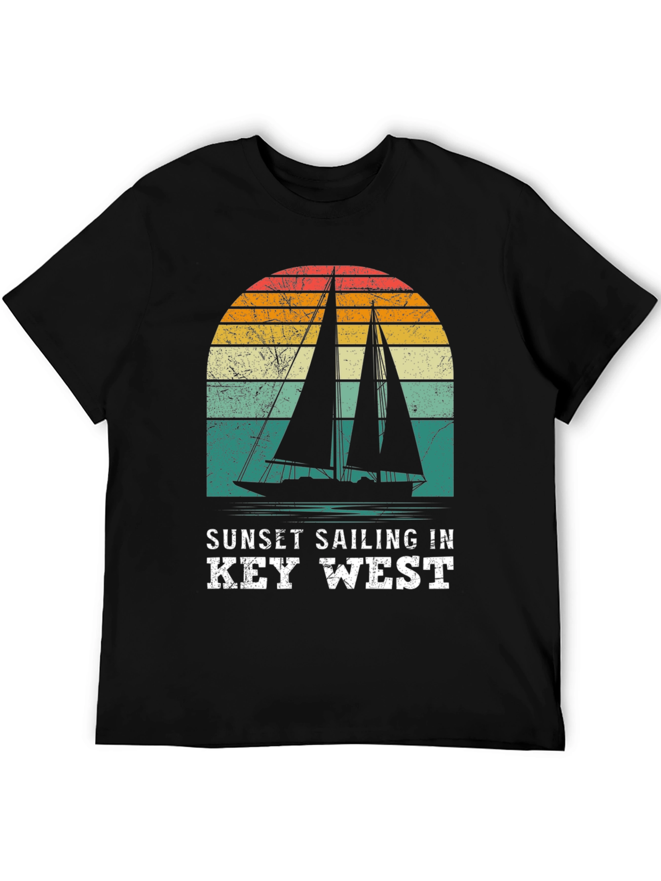 Sunset Sailing in Key West Black T-Shirt