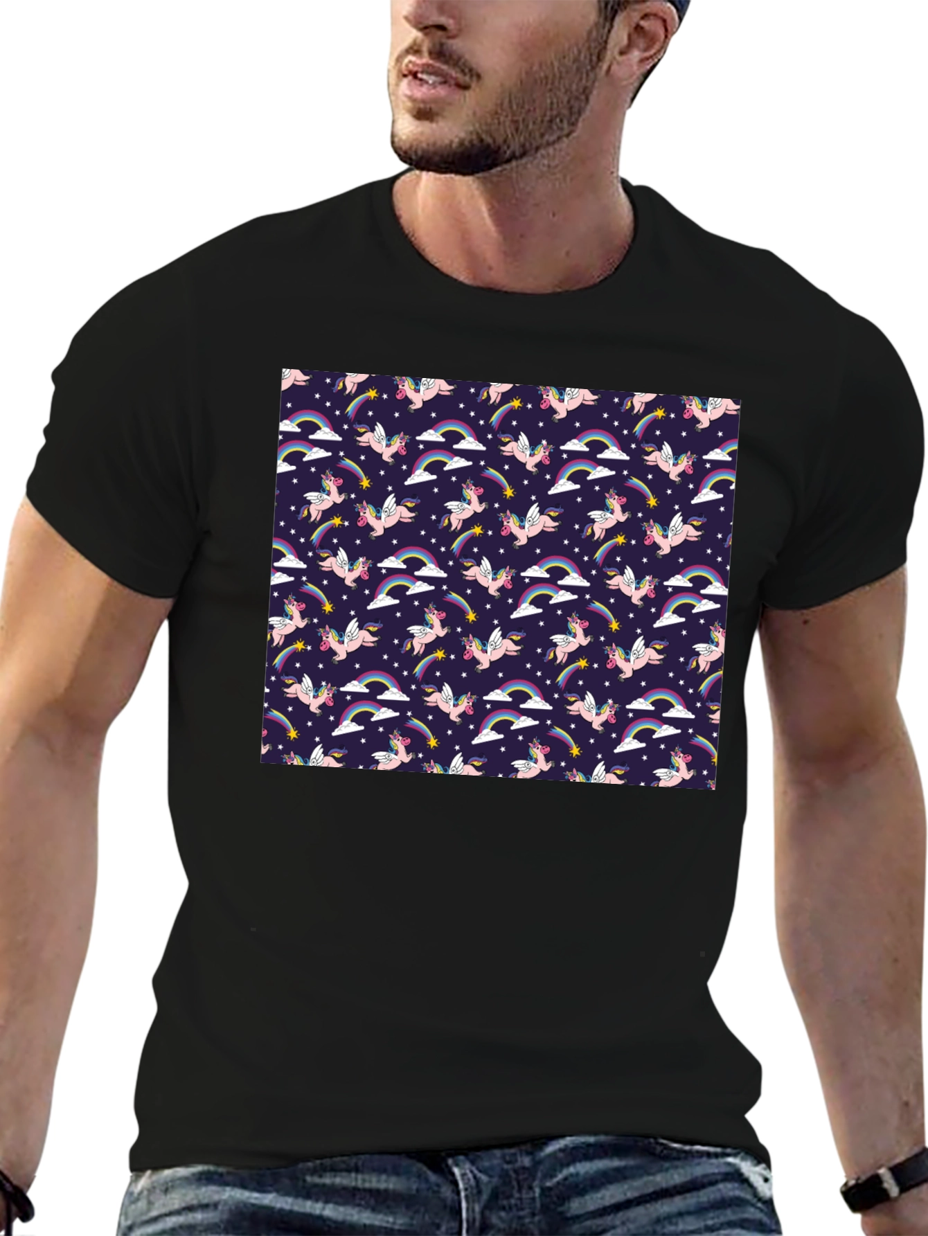 Unicorn Rainbow Starry Pattern Tee