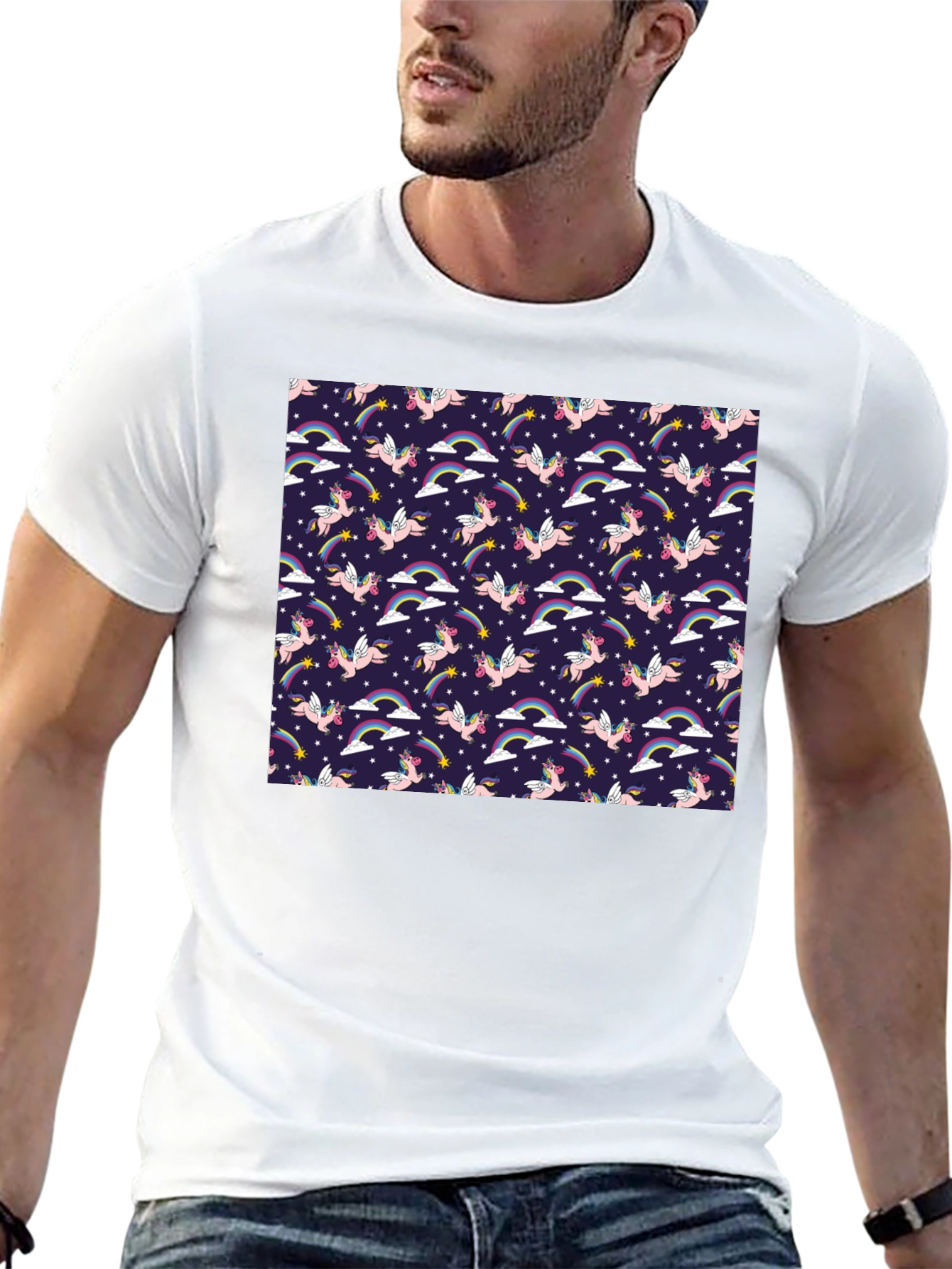 Unicorn Rainbow Starry Pattern Tee