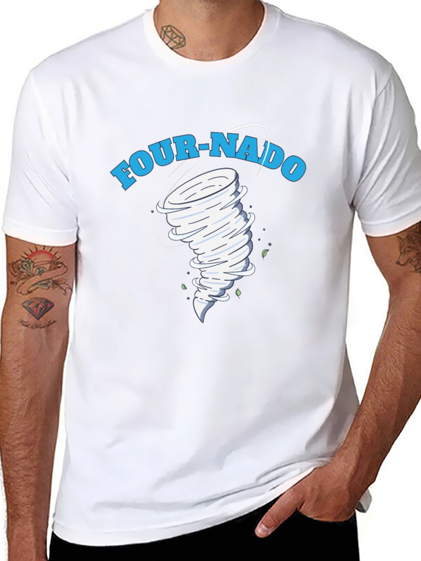 Four-Nado Graphic T-Shirt Novelty Design